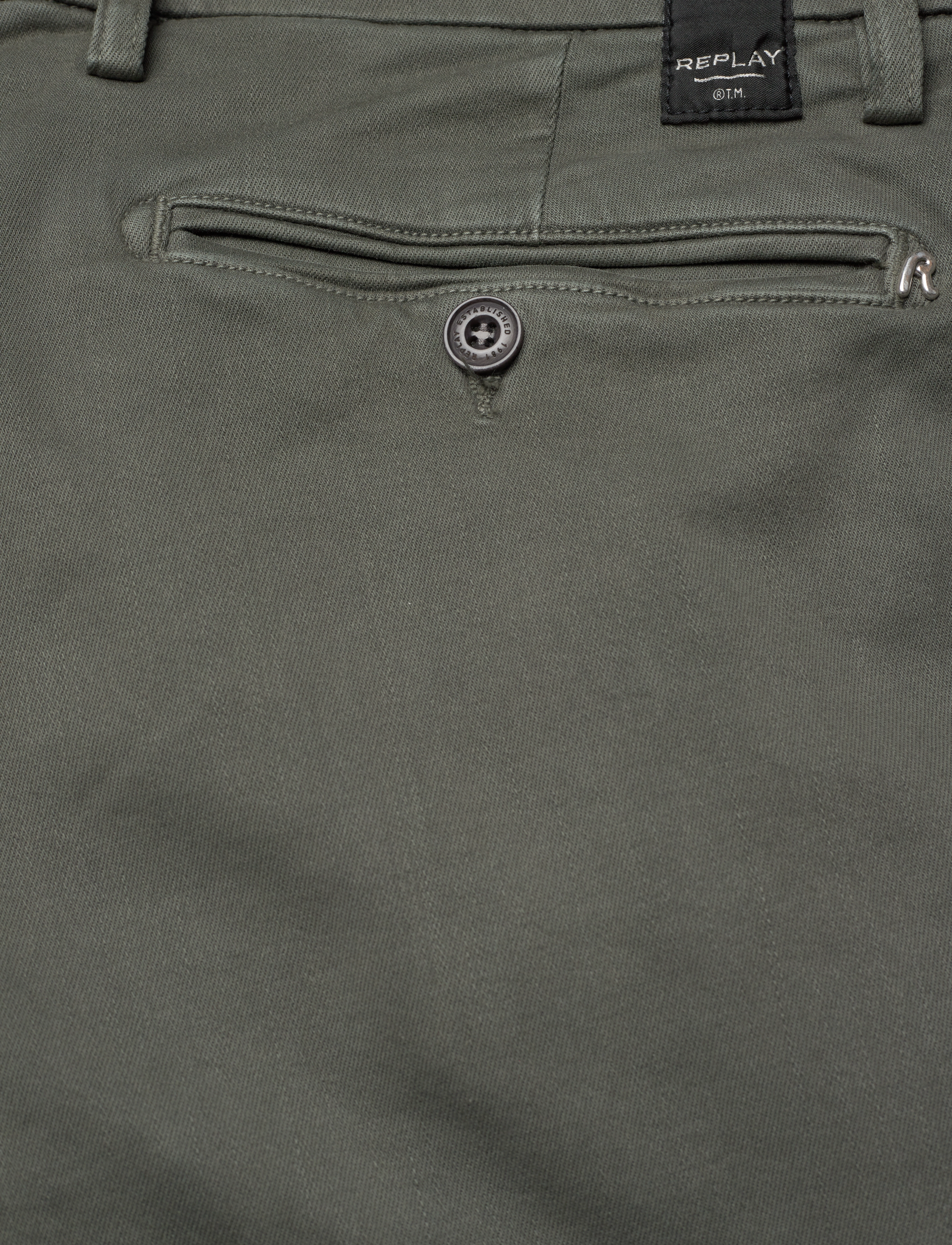 Replay - ZEUMAR Trousers SLIM Hyperchino Color Xlite - khaki green - 4