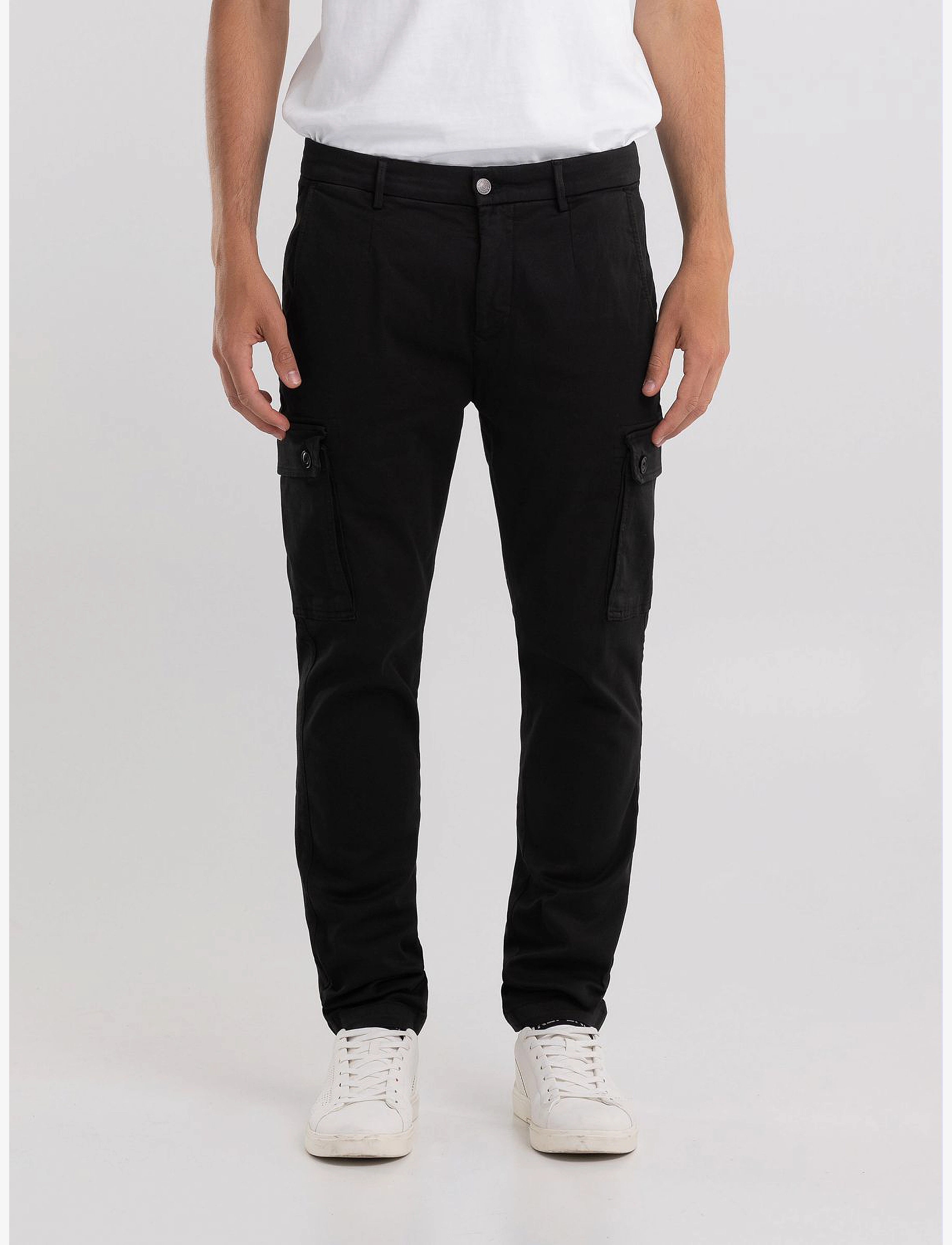 Replay - JAAN Trousers SLIM Hypercargo Color - black - 3