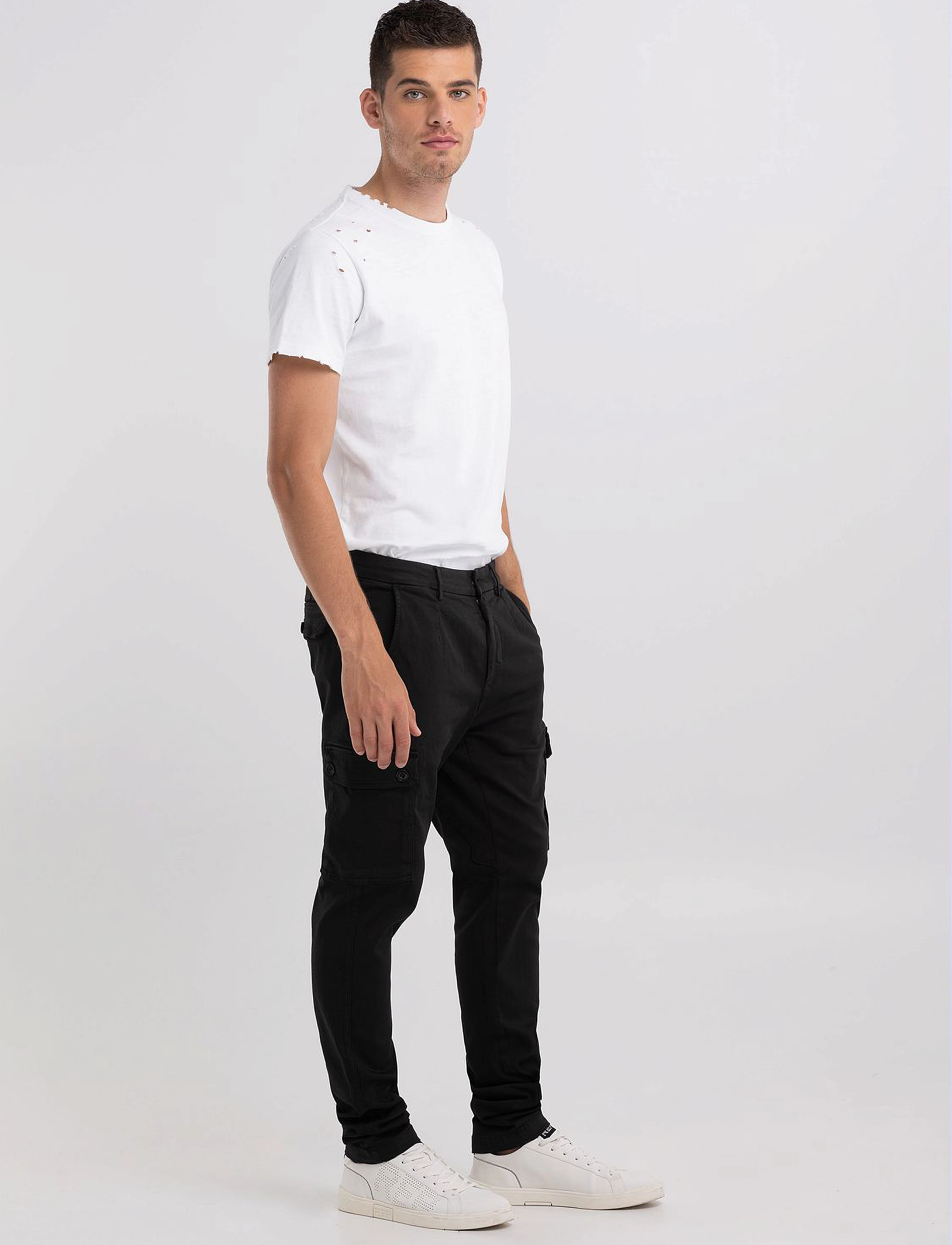 Replay - JAAN Trousers SLIM Hypercargo Color - black - 5