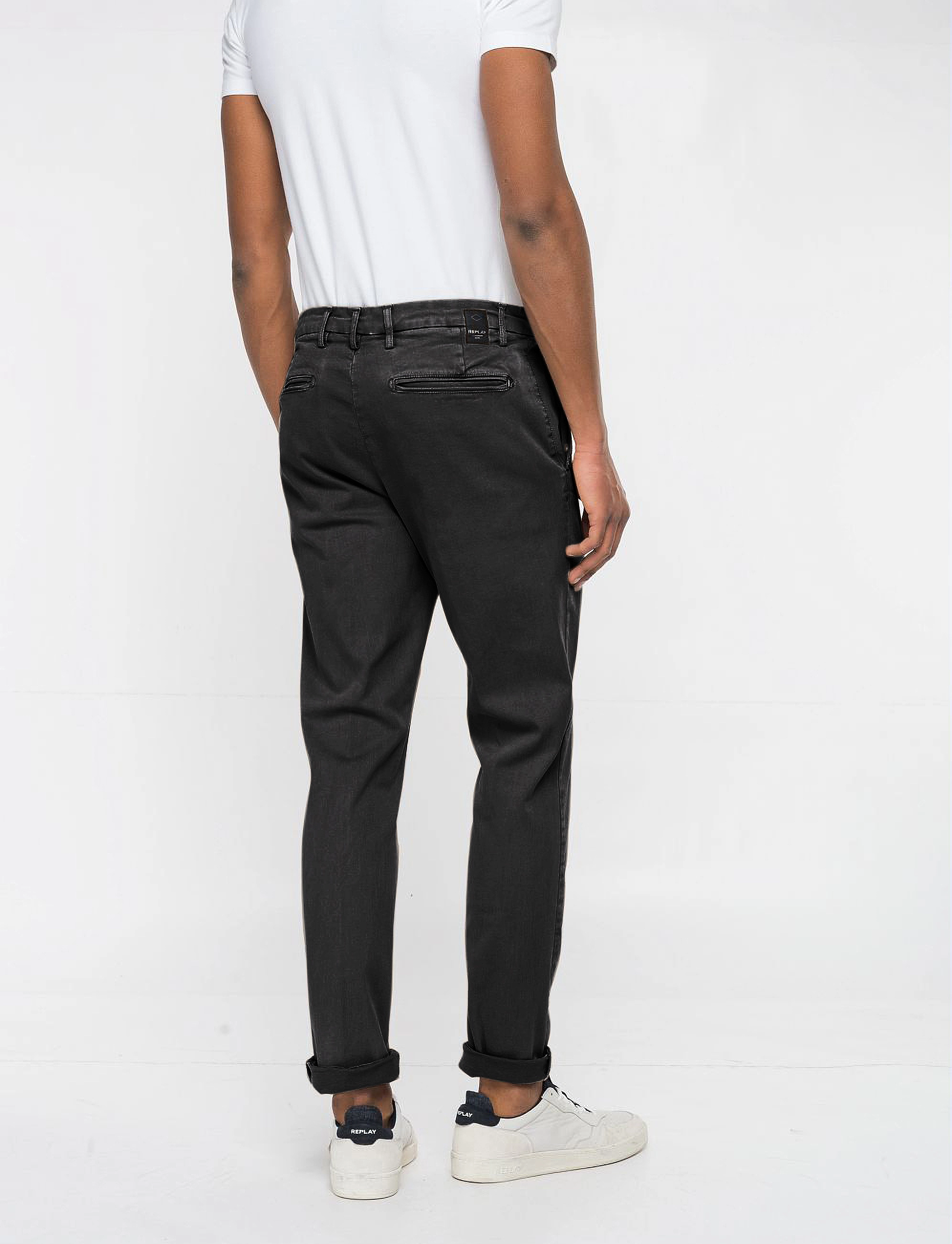 Replay - BENNI Trousers REGULAR Hyperchino Color Xlite - black - 3