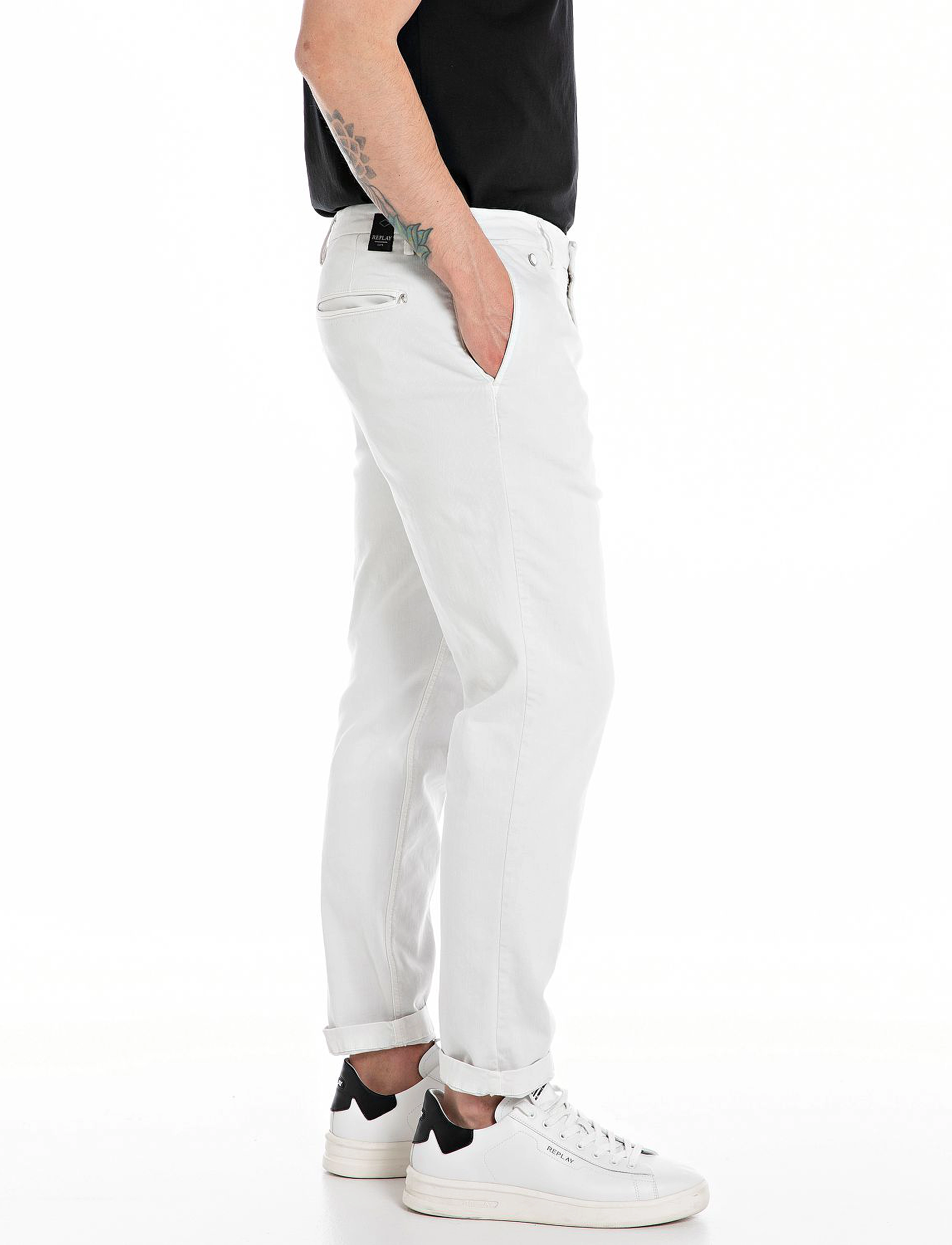 Replay - BENNI Trousers REGULAR Hyperchino Color Xlite - grey - 4