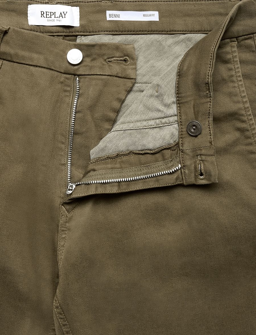 Replay - BENNI REGULAR Hyperchino Color Xlite DENIM Trousers - freizeithosen - green - 3