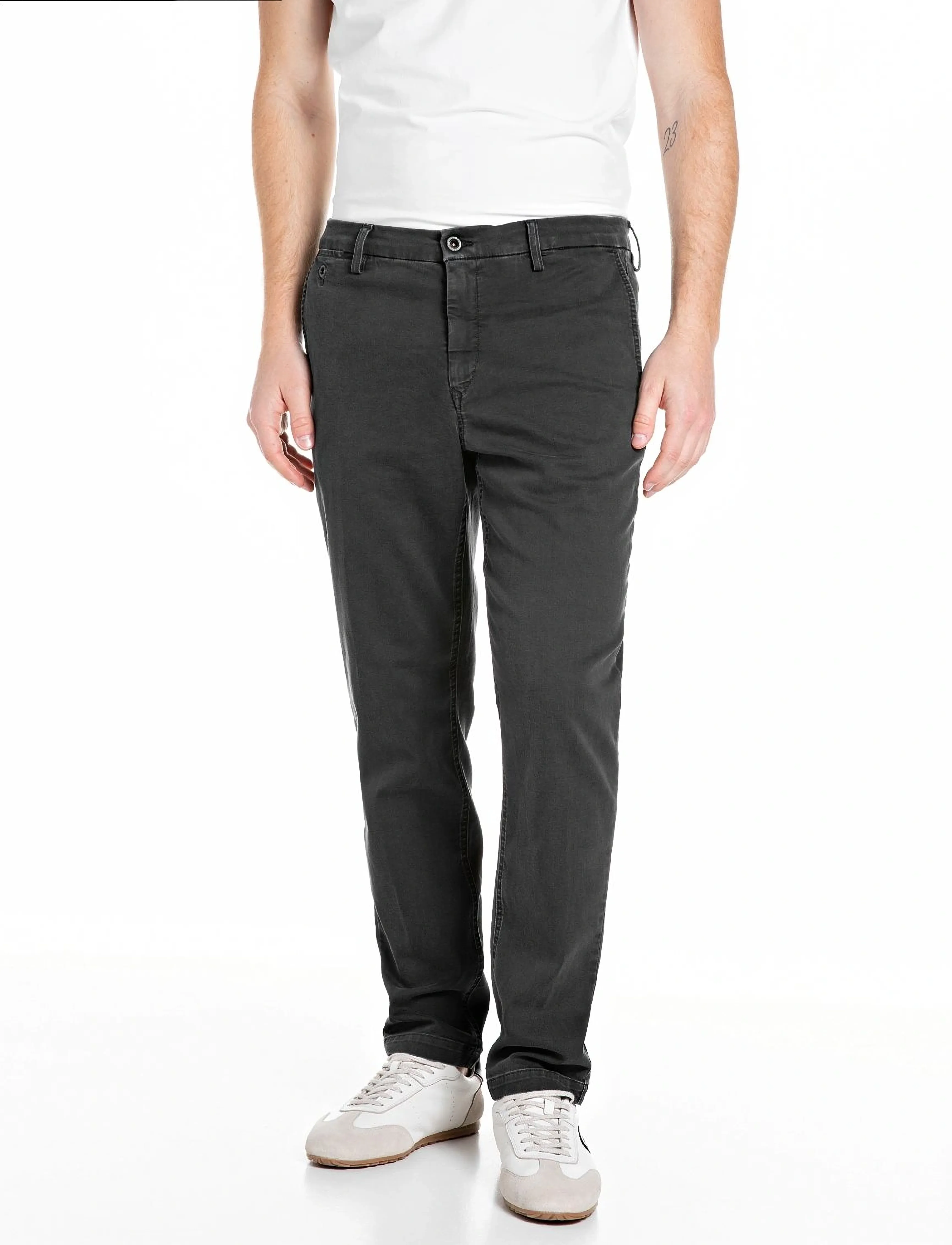 Replay BENNI Trousers REGULAR Touch - Püksid - BLACK / black