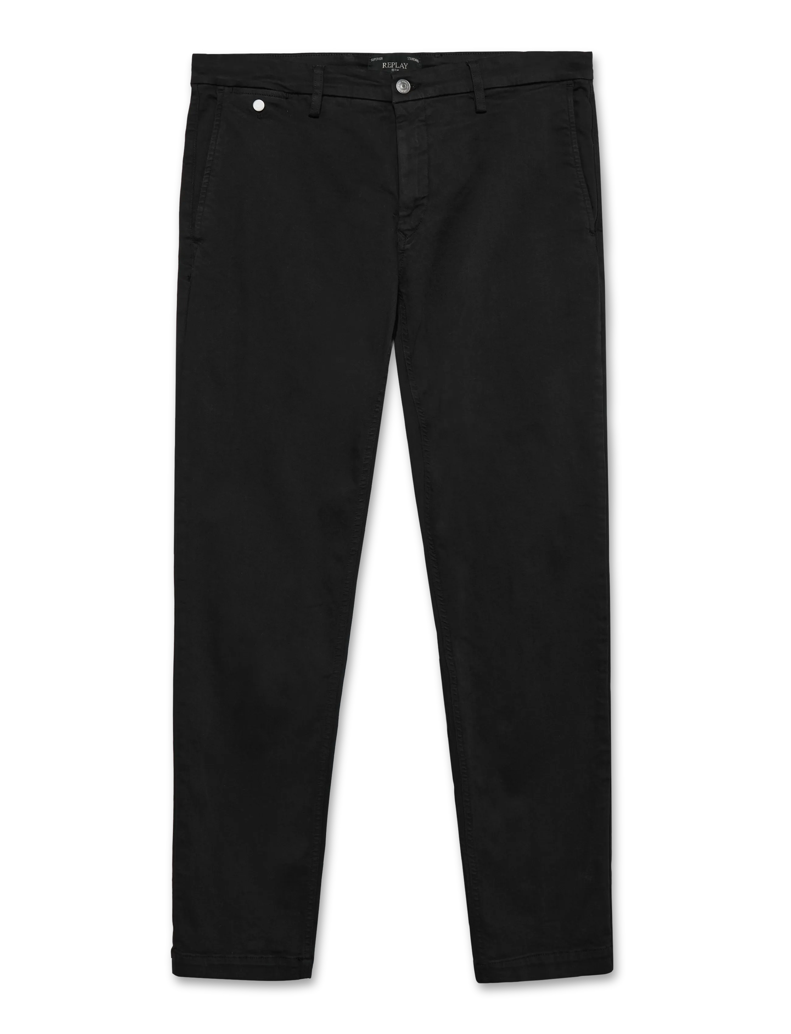 Replay Benni Trousers Regular Hyperchino Color Xlite, 30 x 30, Trousers, Schwarz - Chinos, Männerswear