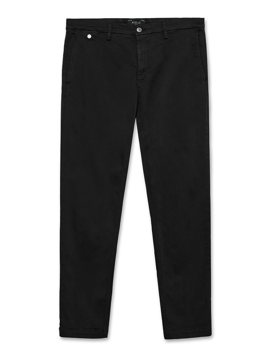 Replay - BENNI Trousers REGULAR Hyperchino Color Xlite - pantalons décontractés - black - 1
