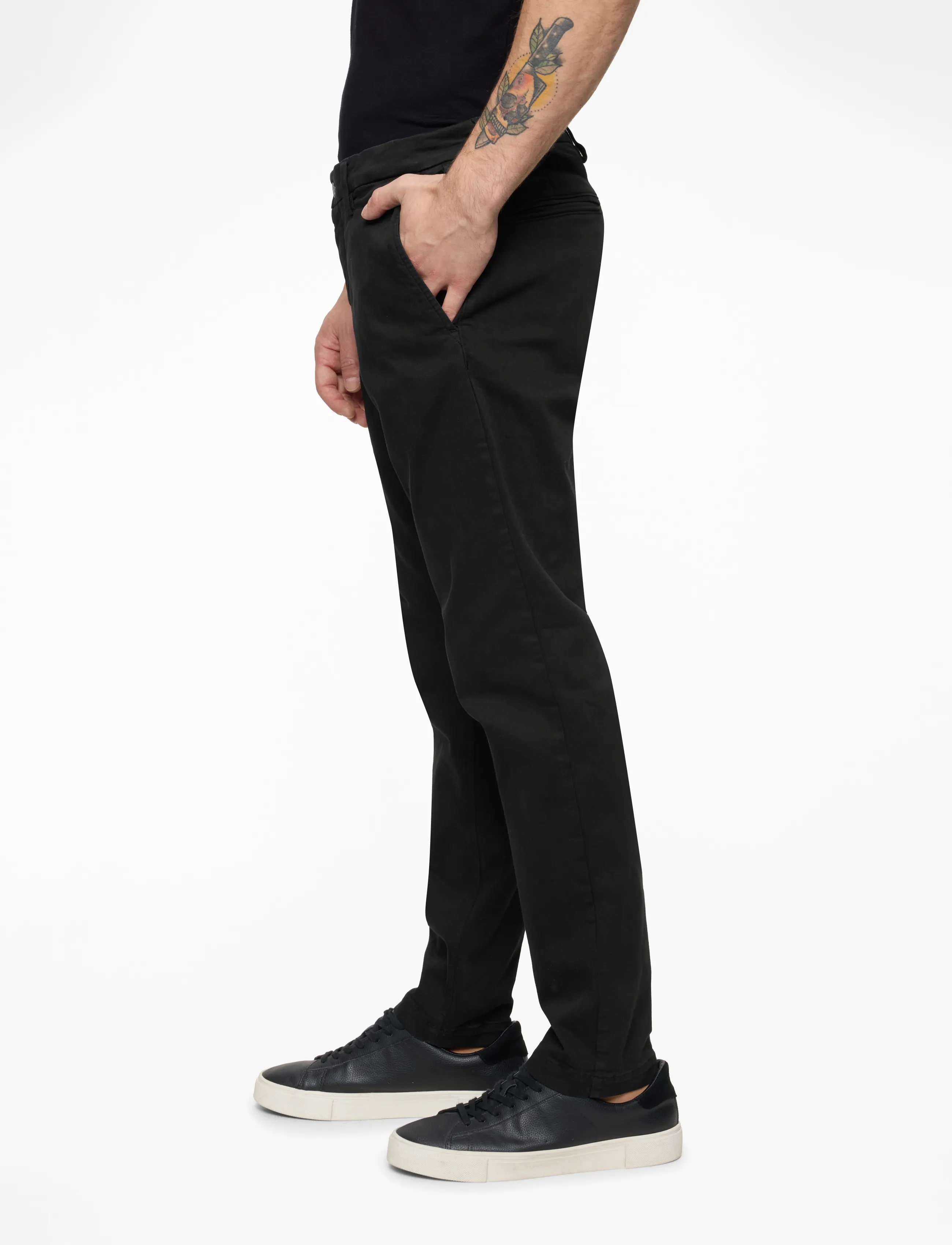 Replay - BENNI Trousers REGULAR Hyperchino Color Xlite - casual trousers - black - 3