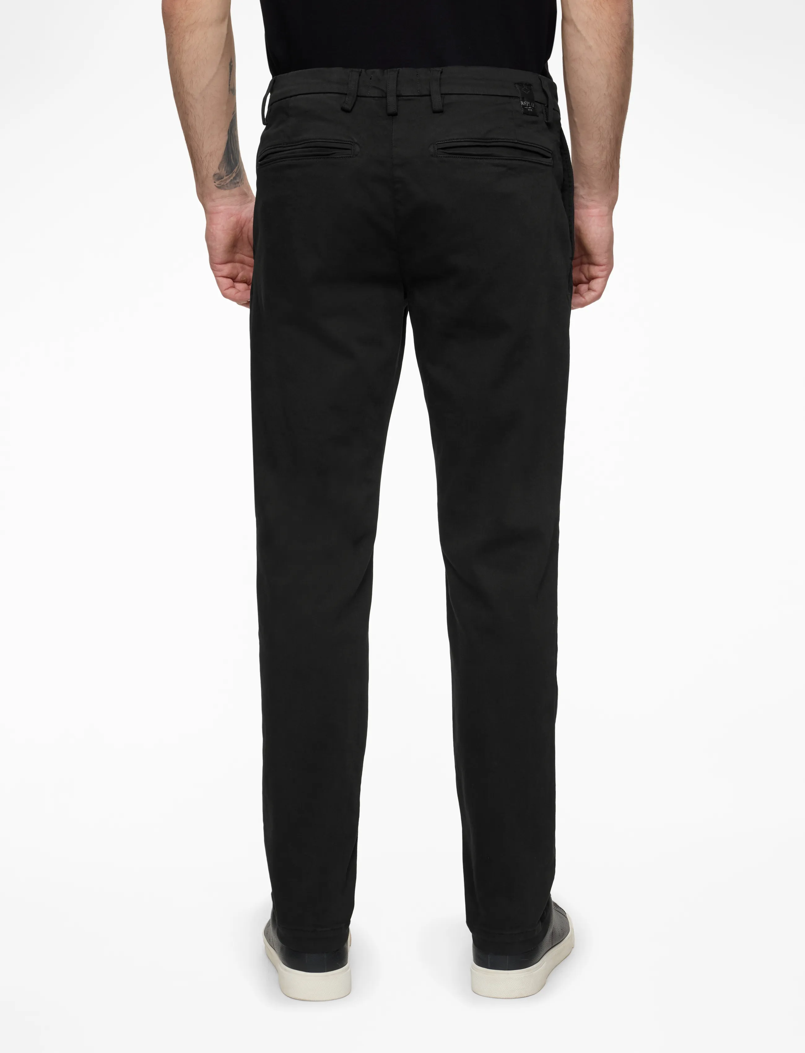 Replay - BENNI Trousers REGULAR Hyperchino Color Xlite - casual trousers - black - 4