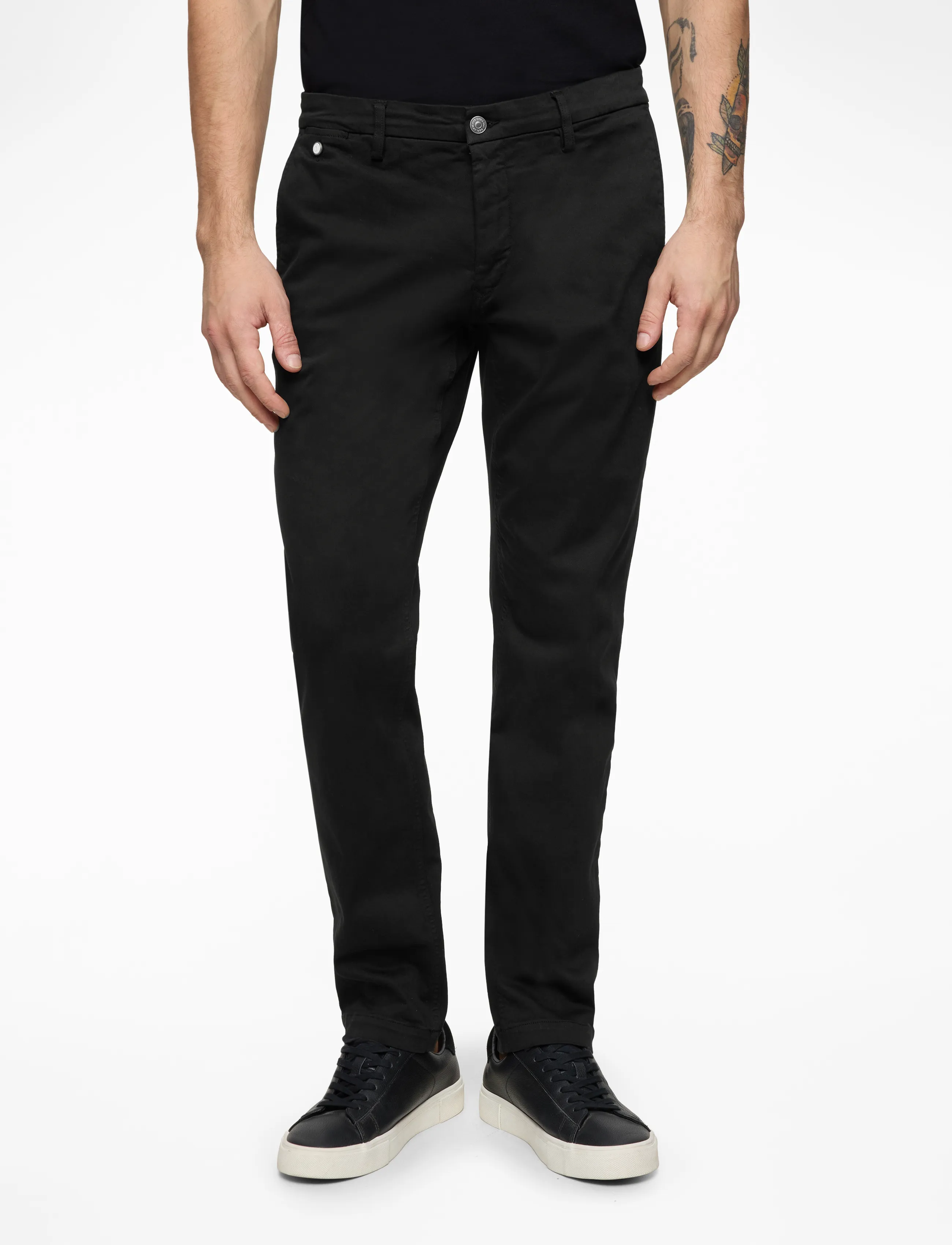 Replay BENNI Trousers REGULAR Hyperchino Color Xlite - Chinos - BLACK / black