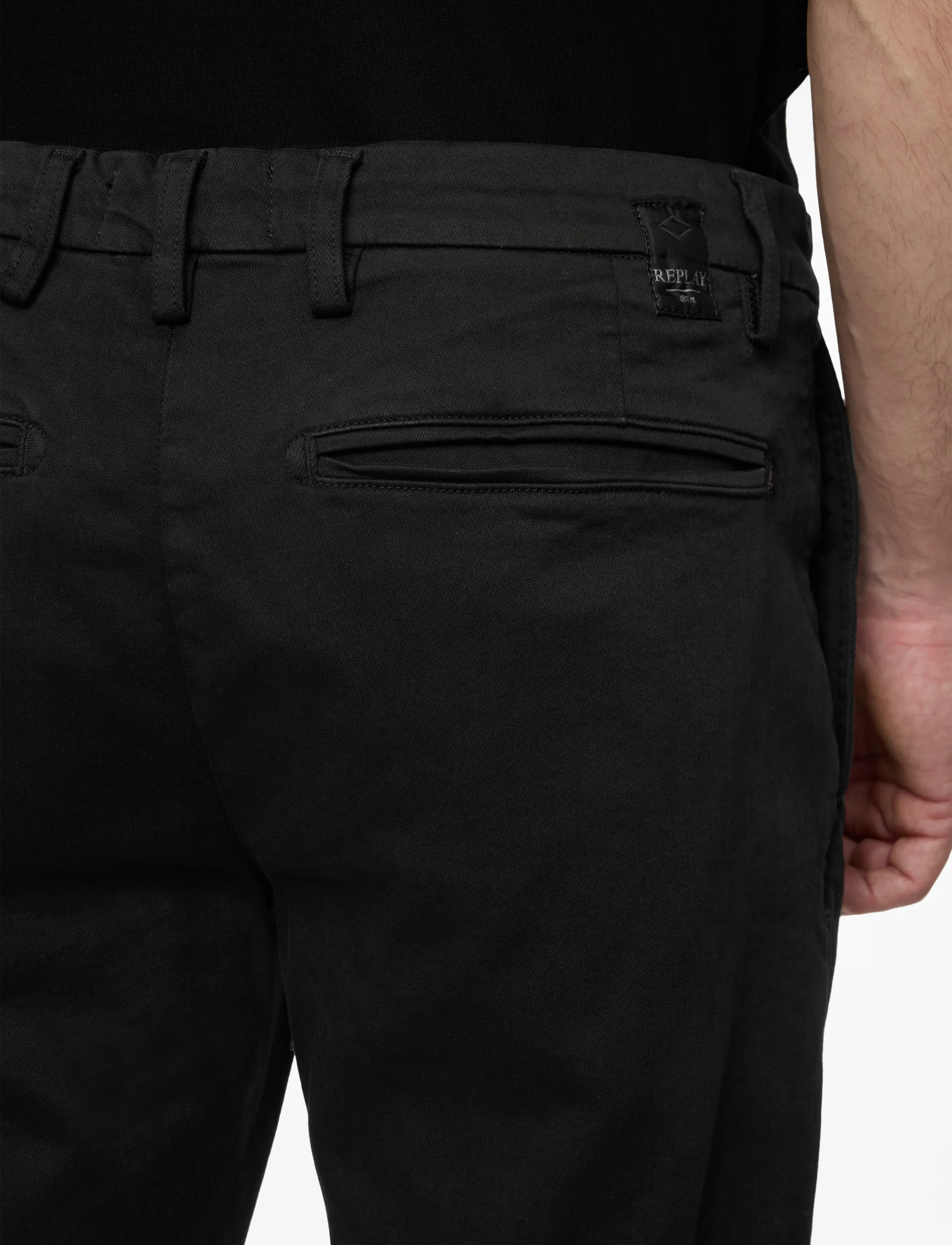 Replay - BENNI Trousers REGULAR Hyperchino Color Xlite - casual trousers - black - 5