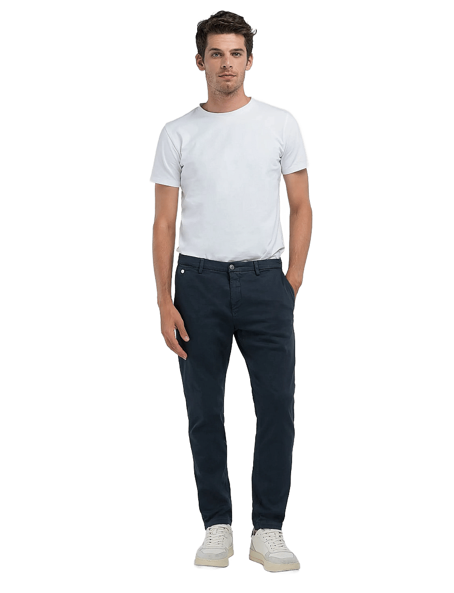 Replay - BENNI Trousers REGULAR Hyperchino Color Xlite - vabaaja püksid - blue - 0
