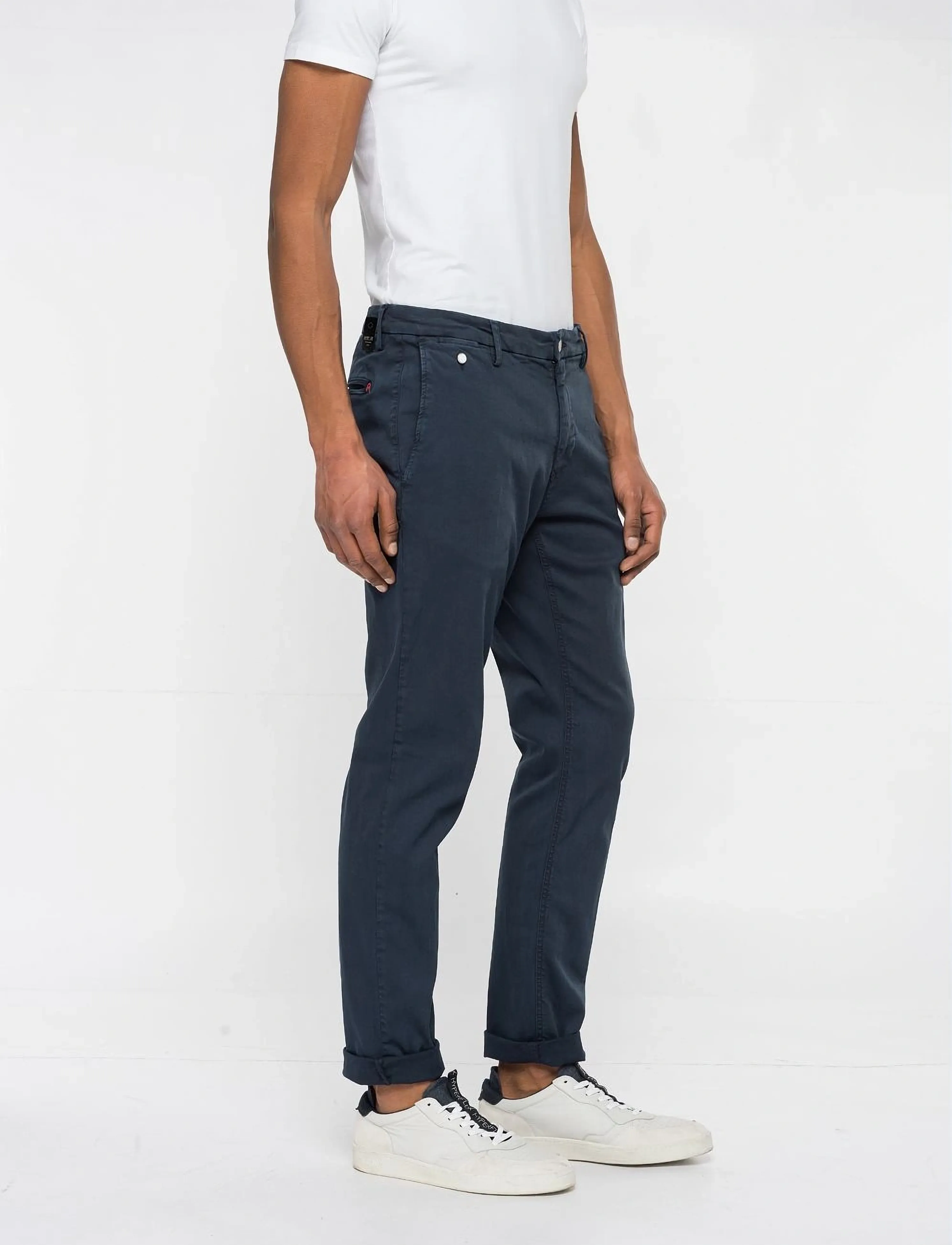 Replay - BENNI Trousers REGULAR Hyperchino Color Xlite - vabaaja püksid - blue - 4