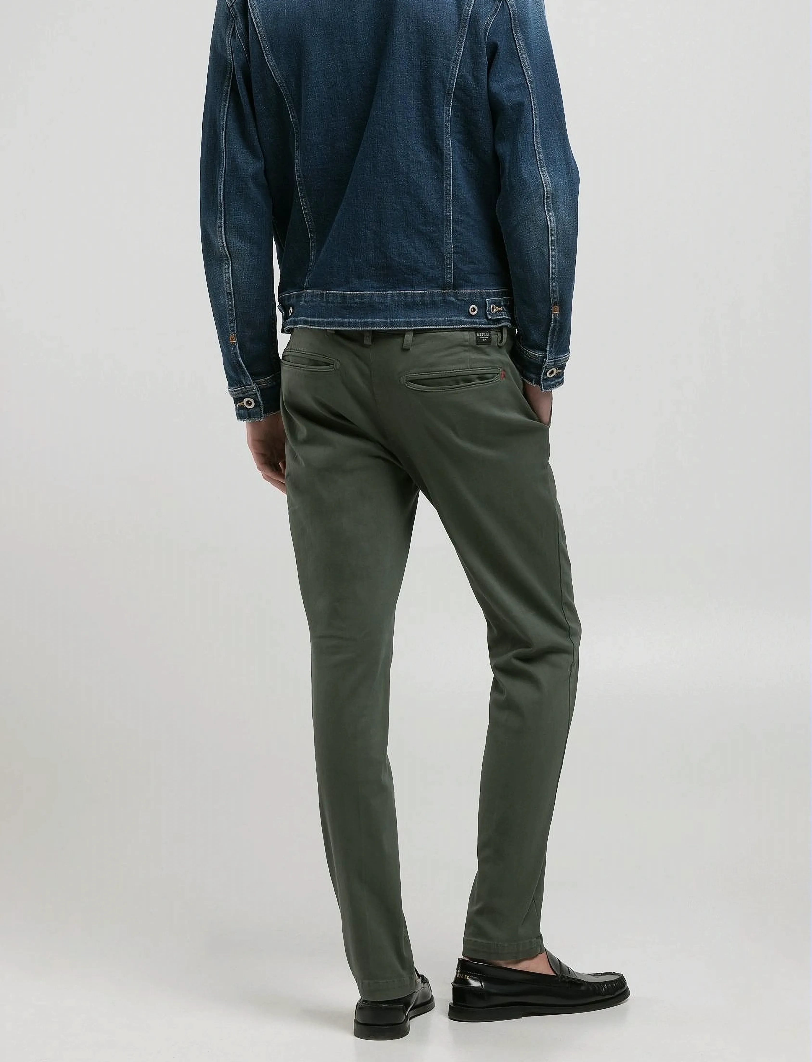 Replay - BENNI REGULAR Hyperchino Color Xlite  DENIM Trousers - casual bukser - green - 4