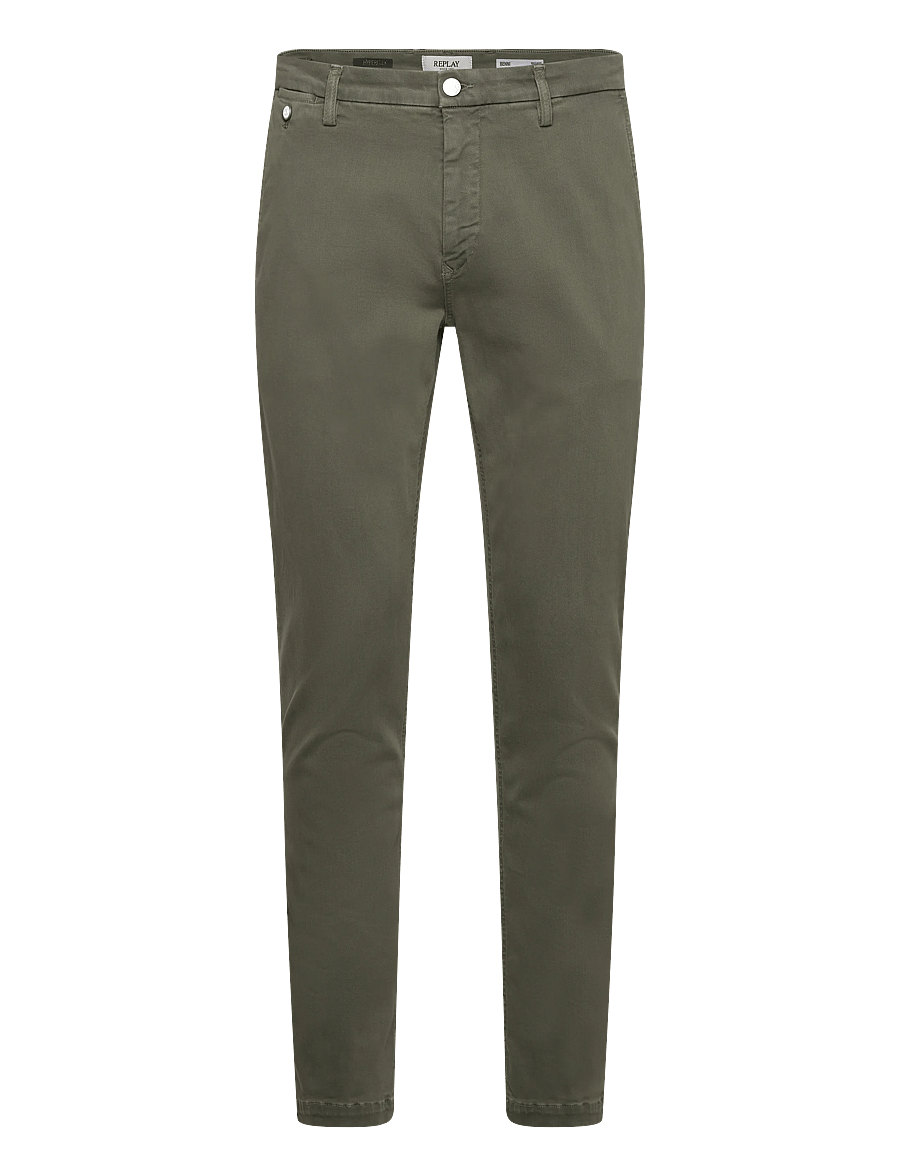Replay - BENNI REGULAR Hyperchino Color Xlite DENIM Trousers - pantalons décontractés - green - 1