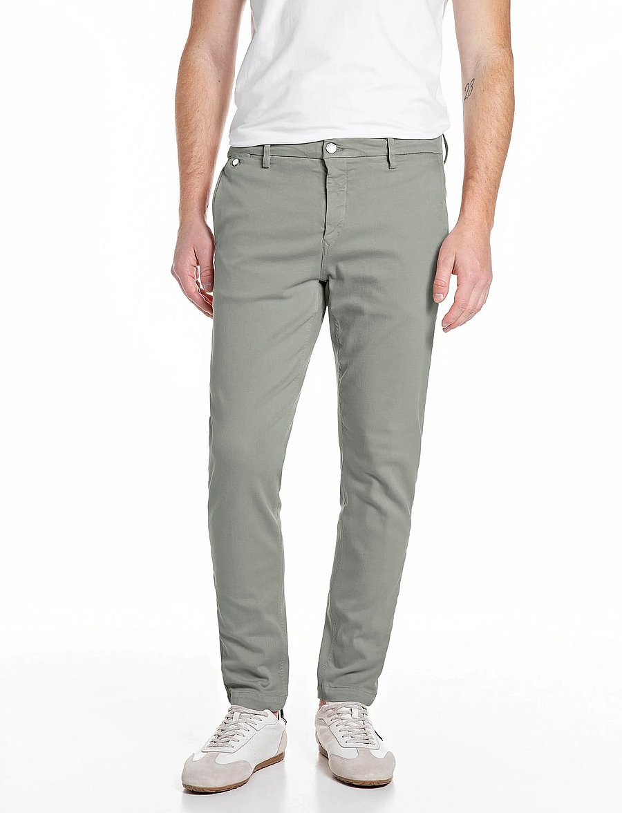 Replay - BENNI REGULAR Hyperchino Color Xlite DENIM Trousers - pantalons décontractés - green - 0