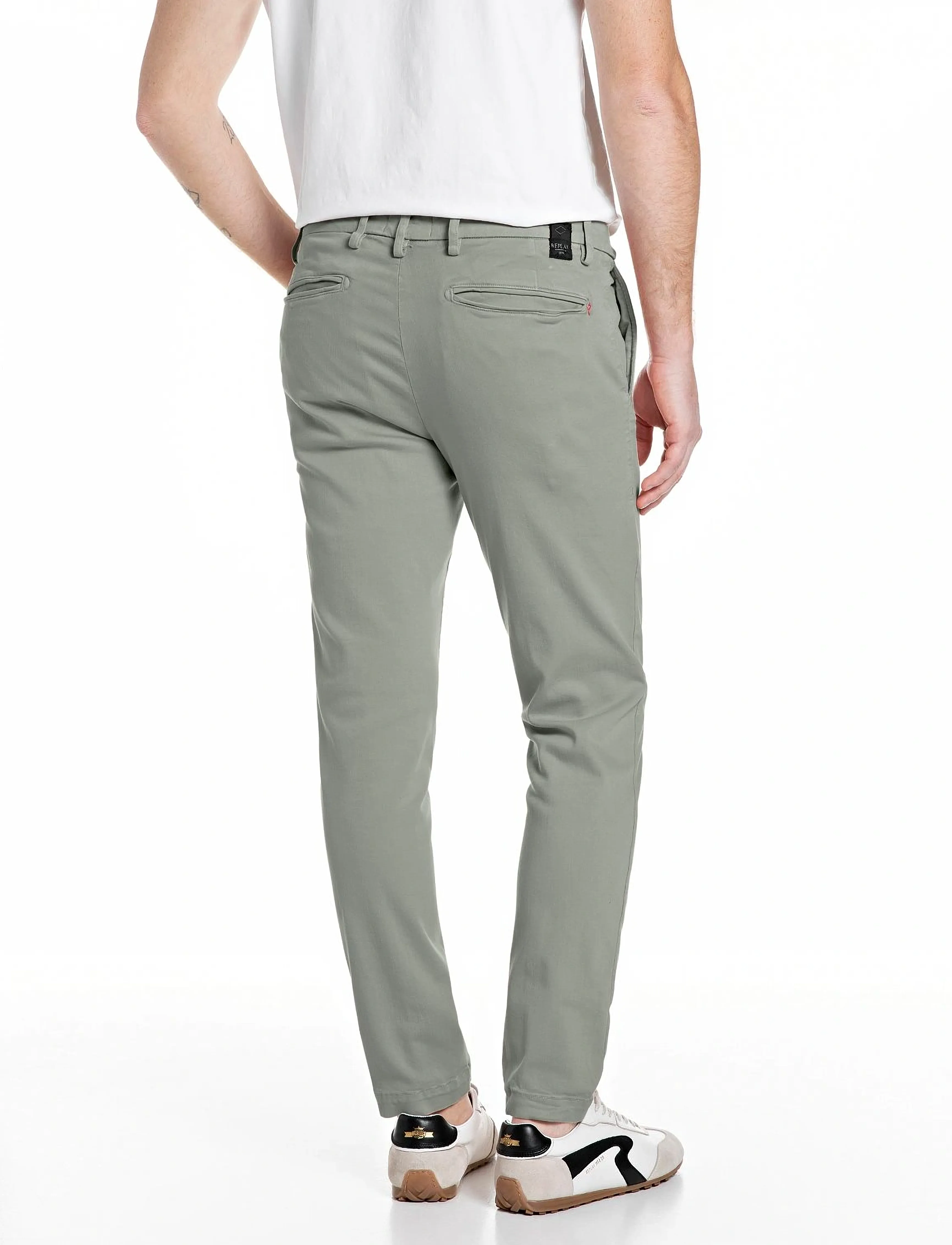 Replay - BENNI REGULAR Hyperchino Color Xlite  DENIM Trousers - pantalons décontractés - green - 3