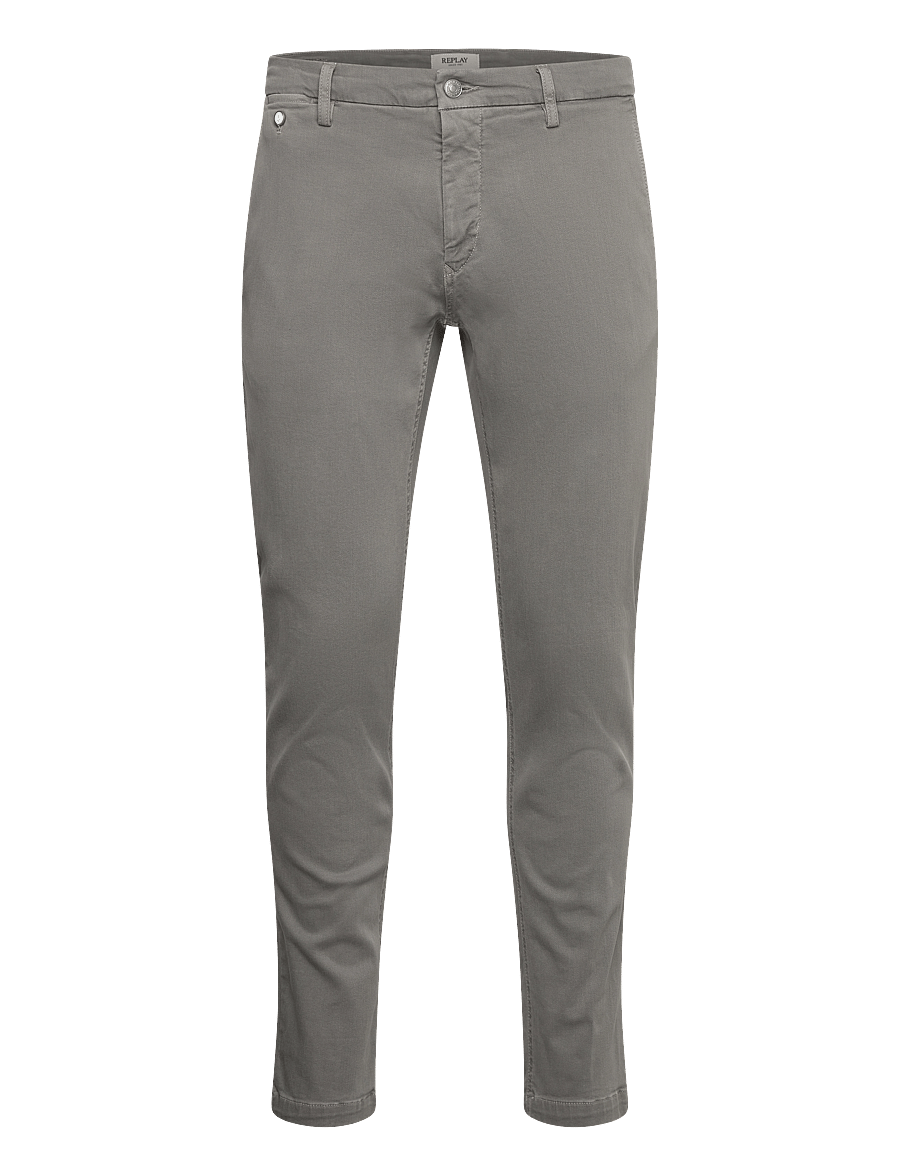 Replay - BENNI REGULAR Hyperchino Color Xlite DENIM Trousers ALABASTER - vabaaja püksid - grey - 0