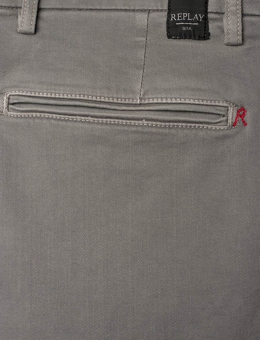 Replay - BENNI REGULAR Hyperchino Color Xlite DENIM Trousers ALABASTER - vabaaja püksid - grey - 5