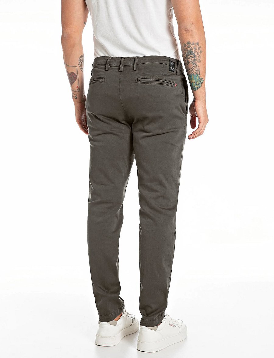 Replay - BENNI Trousers REGULAR Hyperchino Color Xlite - vabaajapüksid - grey - 3