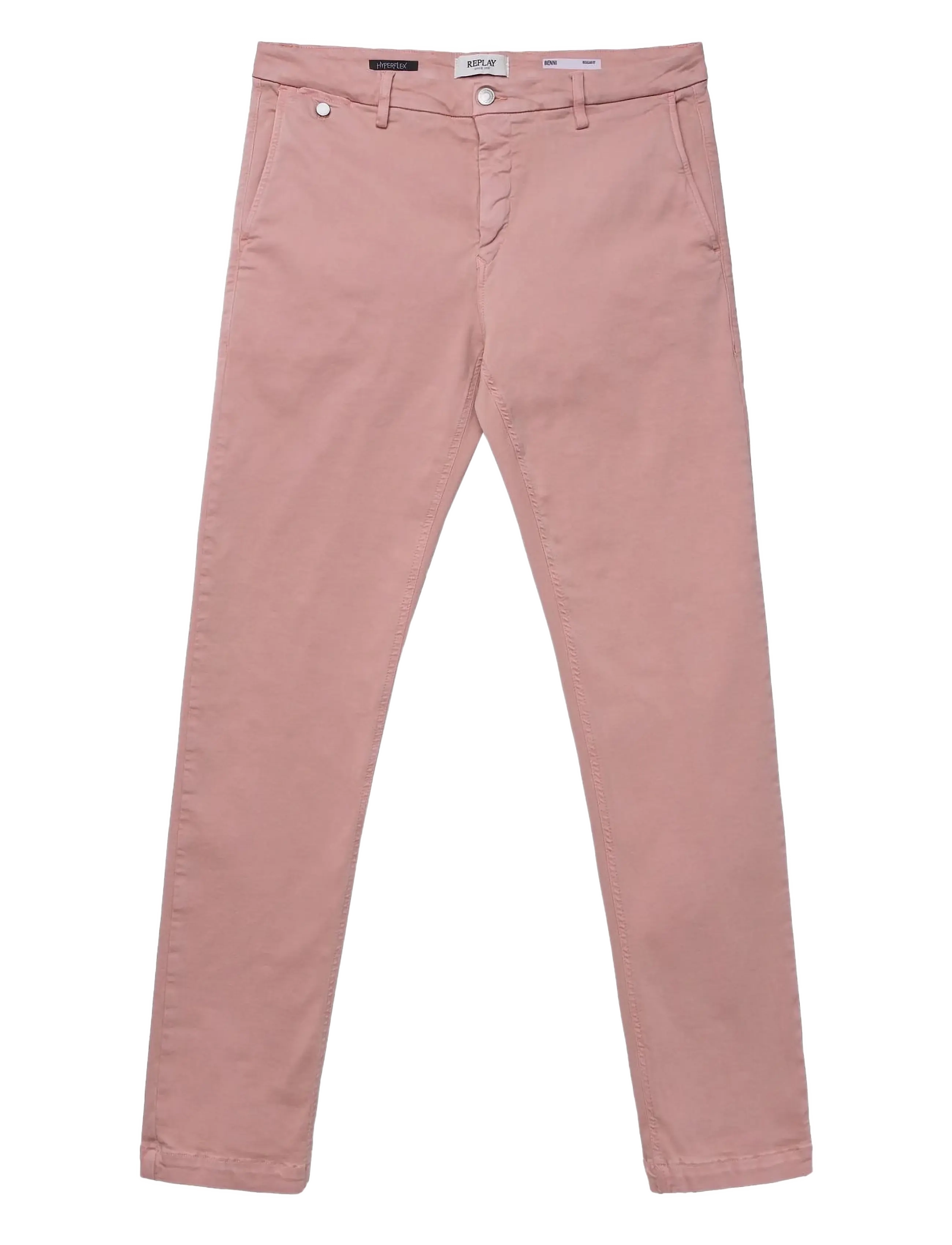 Replay BENNI Trousers REGULAR Hyperchino Color Xlite - Tøj - PINK / pink/rose