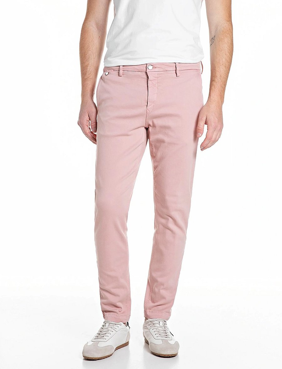 Replay - BENNI REGULAR Hyperchino Color Xlite DENIM Trousers - casual - pink - 0