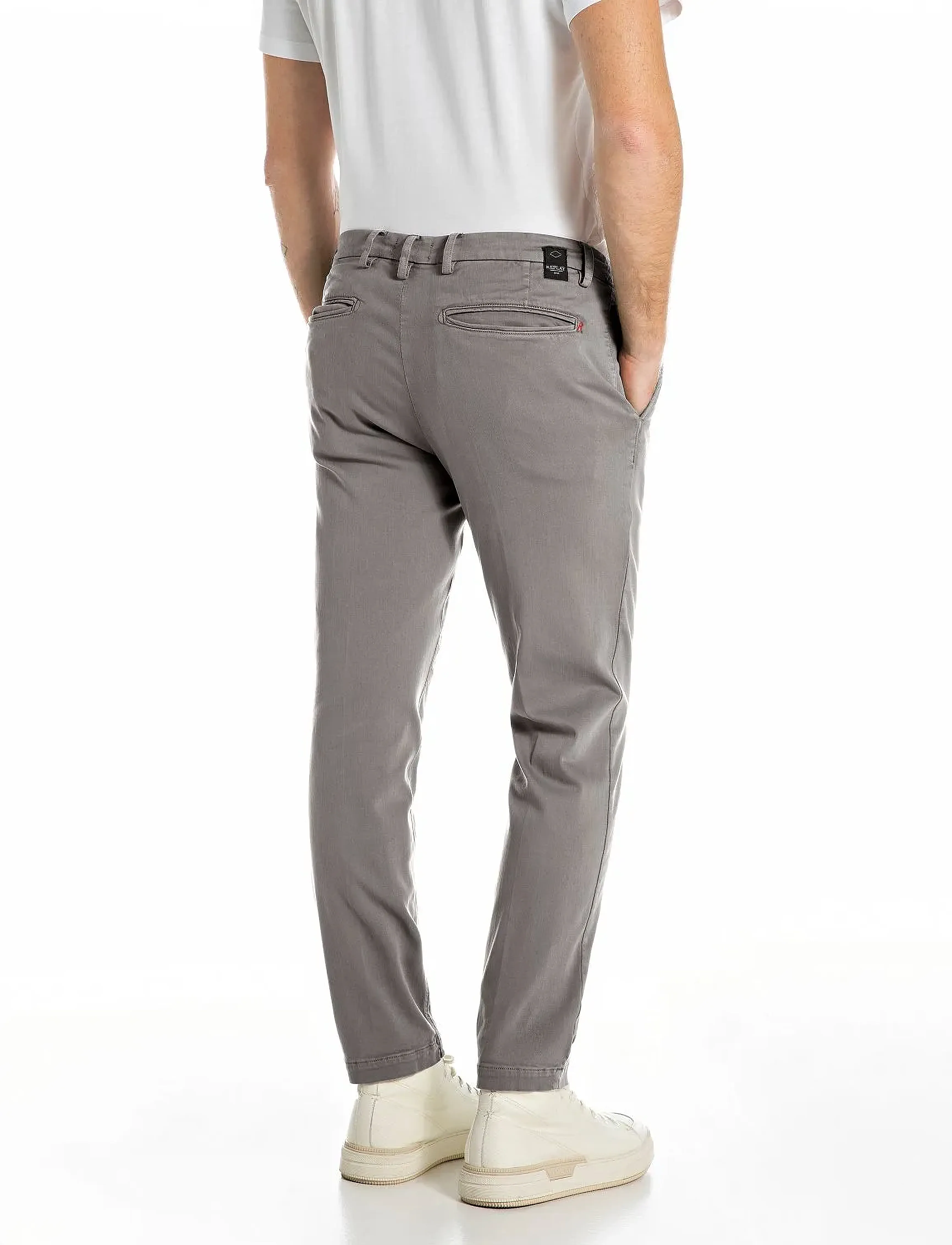 Replay - BENNI Trousers REGULAR Hyperchino Color Xlite - casual - warm grey - 3