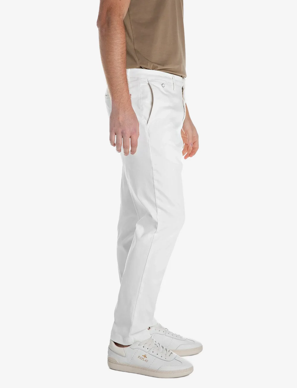 Replay - BENNI Trousers REGULAR Hyperchino Color Xlite - chinos - white - 3