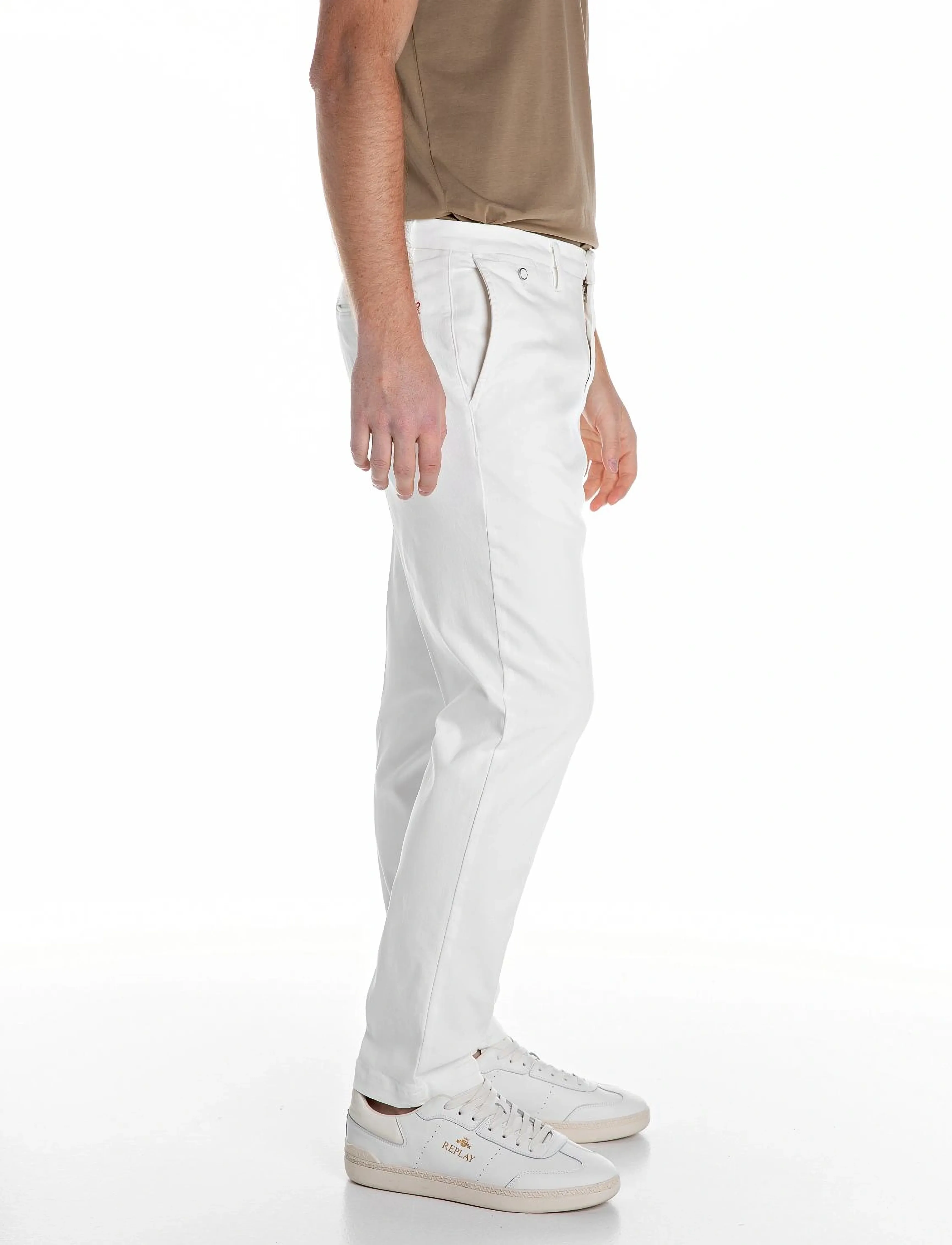 Replay - BENNI REGULAR Hyperchino Color Xlite  DENIM Trousers - casual bukser - white - 3