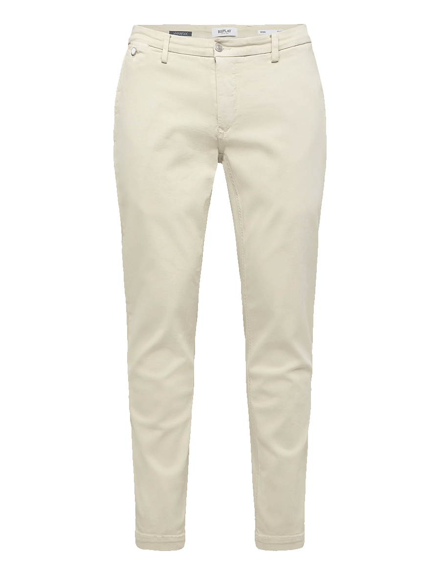 Replay - BENNI REGULAR Hyperchino Color Xlite DENIM Trousers ALABASTER - casual - white - 0