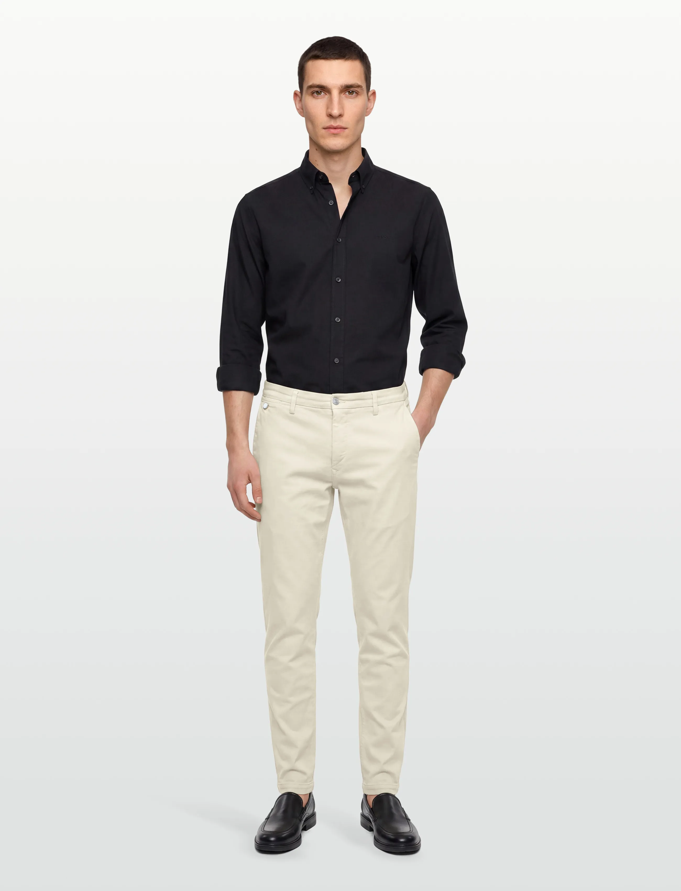 Replay BENNI Trousers REGULAR Hyperchino Color Xlite - Casual trousers - WHITE / white