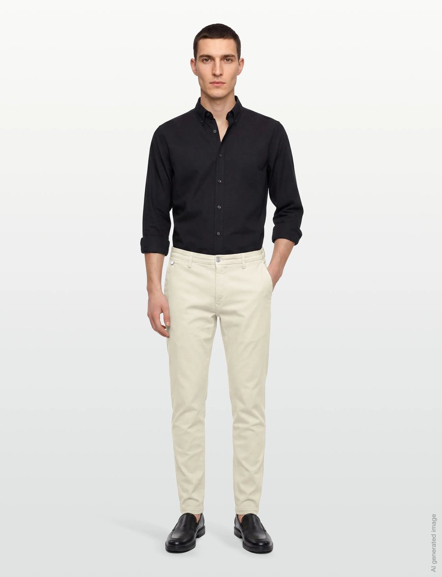 Replay - BENNI Trousers REGULAR Hyperchino Color Xlite - casual bukser - white - 0