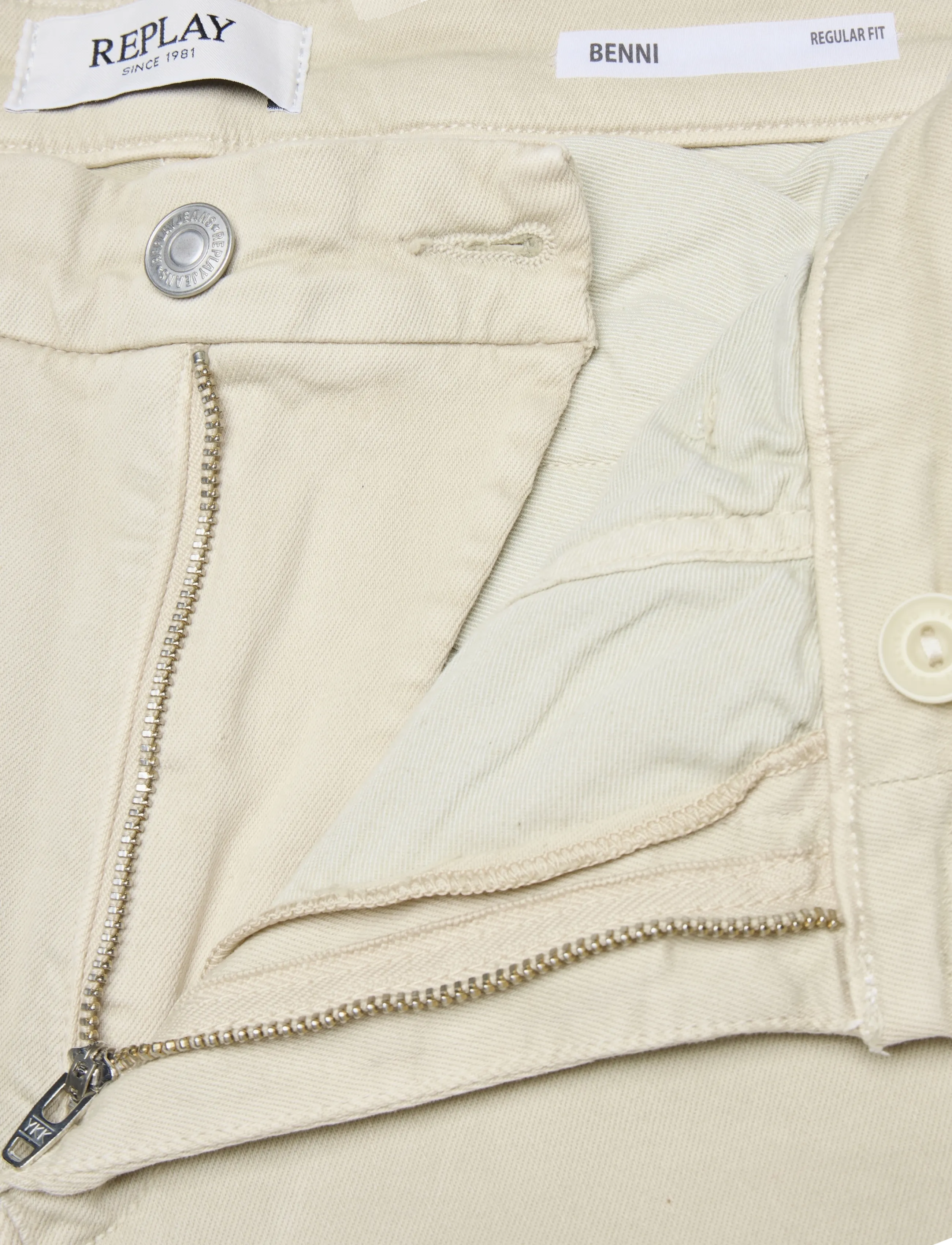 Replay - BENNI REGULAR Hyperchino Color Xlite  DENIM Trousers ALABASTER - casual trousers - white - 3