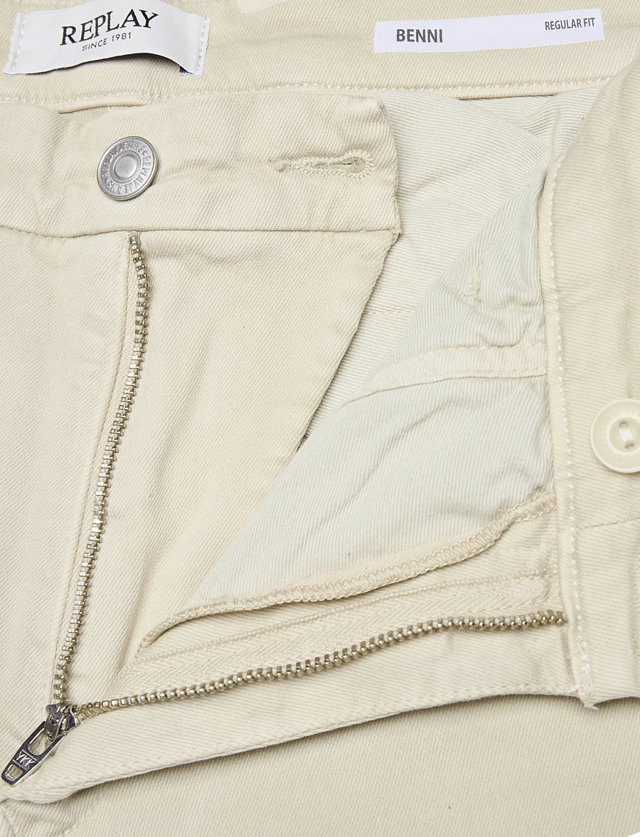 Replay - BENNI REGULAR Hyperchino Color Xlite DENIM Trousers ALABASTER - casual - white - 3