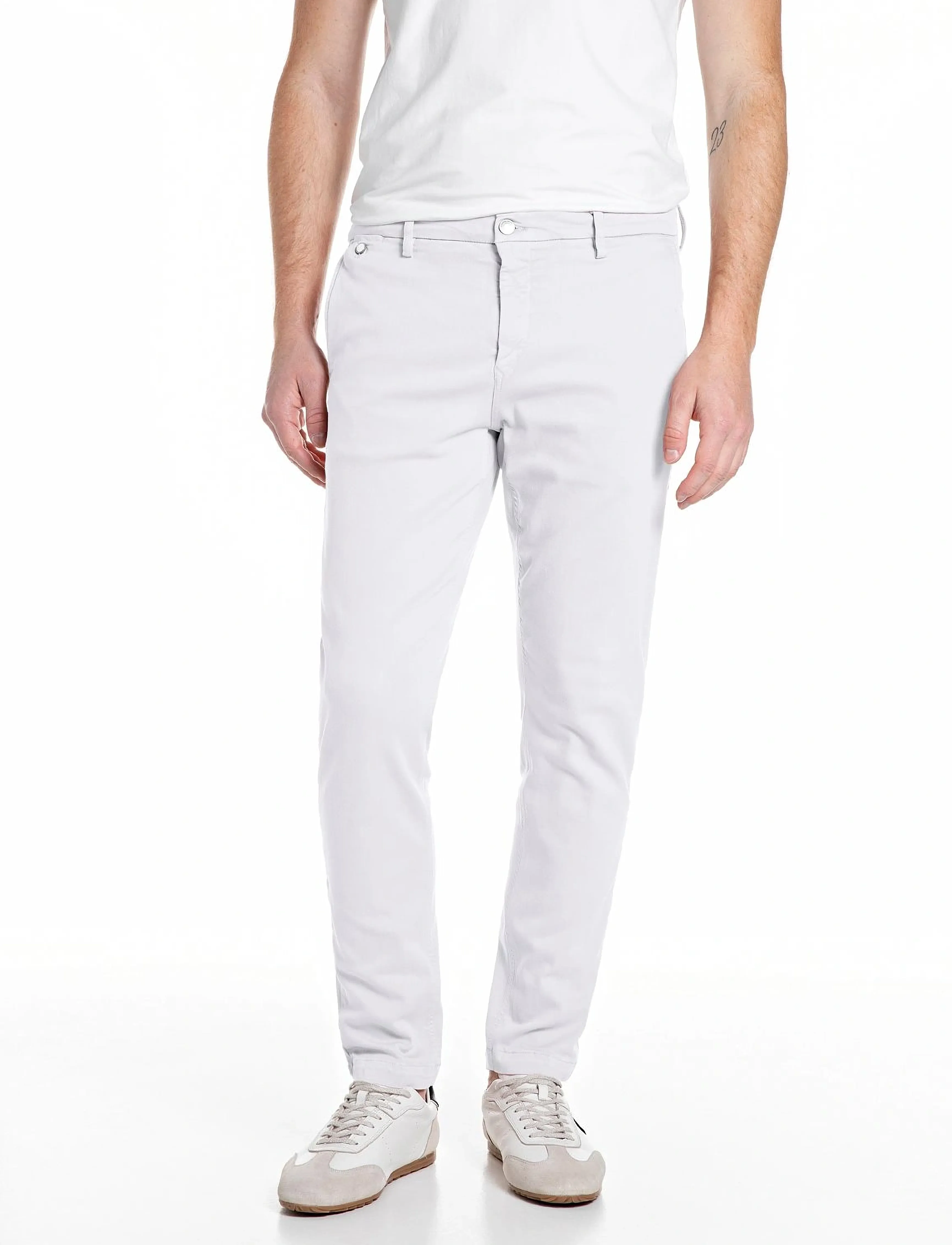 Replay BENNI Trousers REGULAR Hyperchino Color Xlite - Replay - WHITE / white
