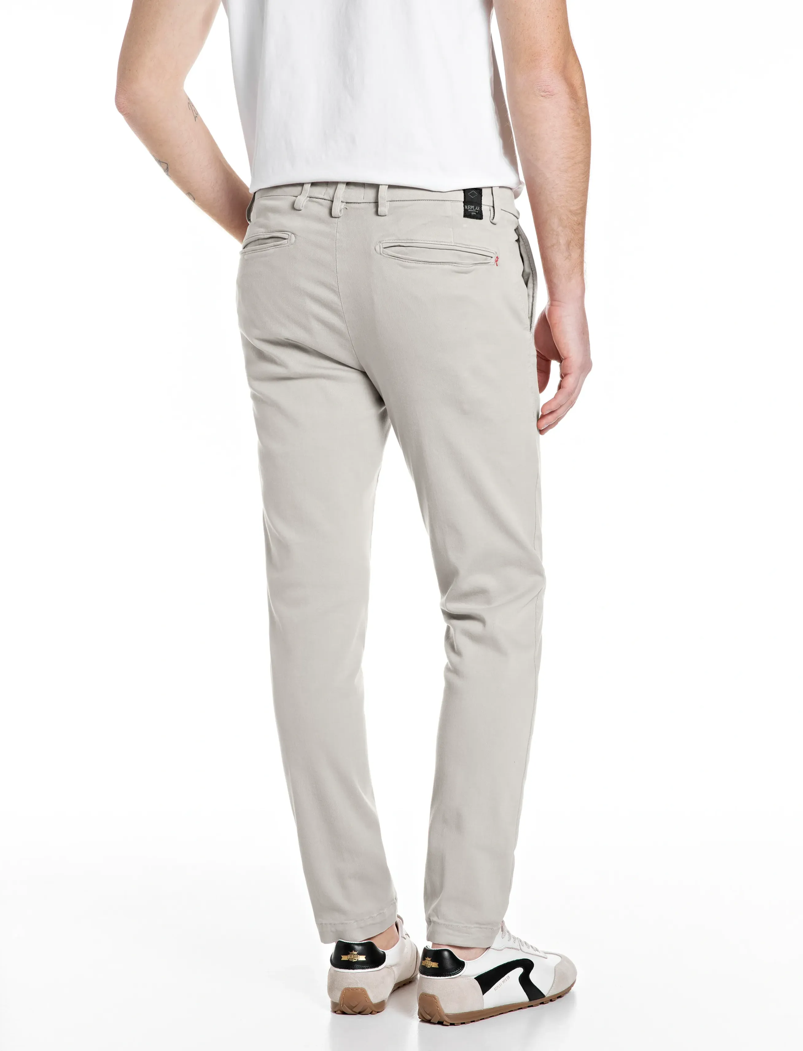 Replay - BENNI REGULAR Hyperchino Color Xlite  DENIM Trousers - freizeithosen - white - 3