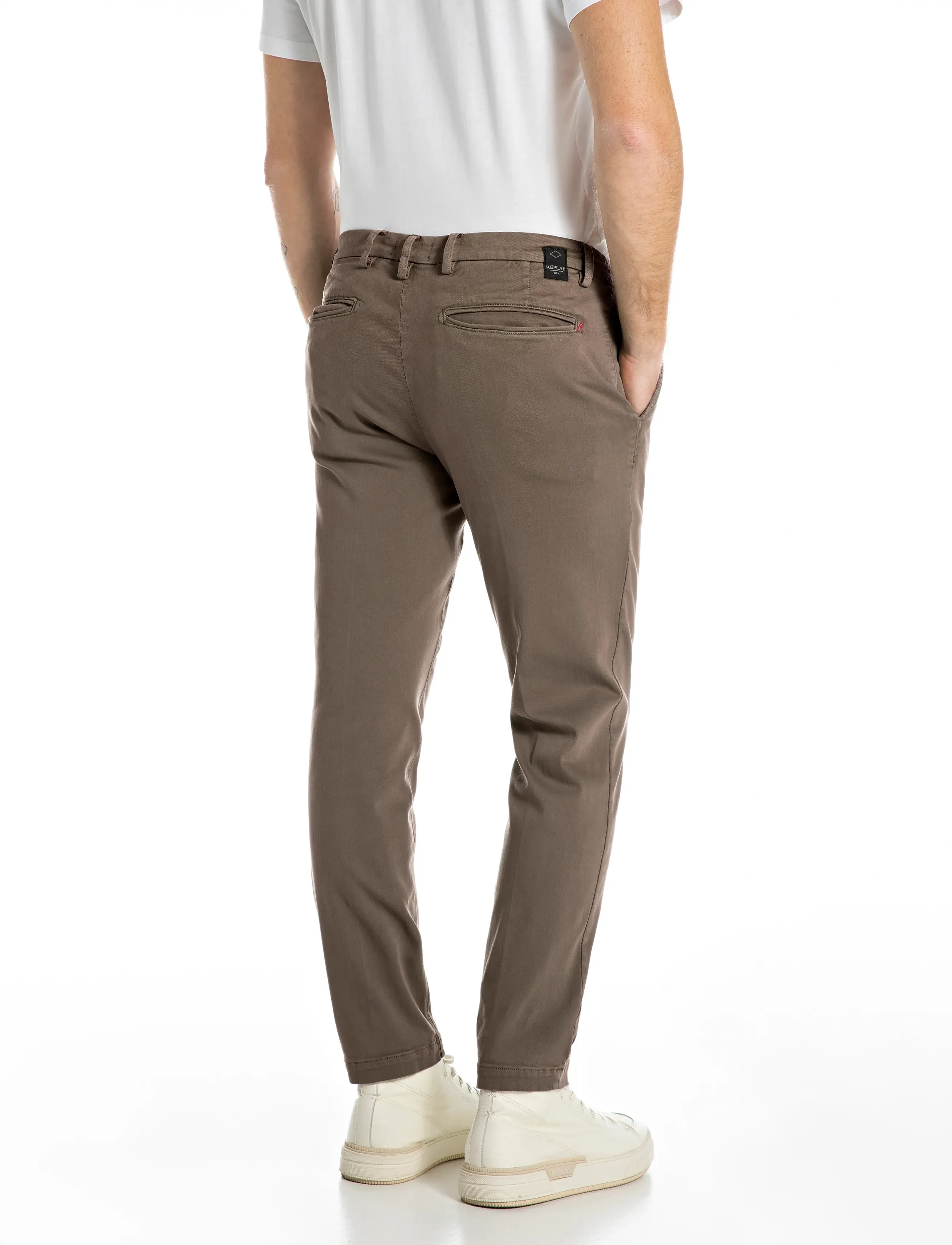 Replay - BENNI Trousers REGULAR Hyperchino Color Xlite - brown - 3