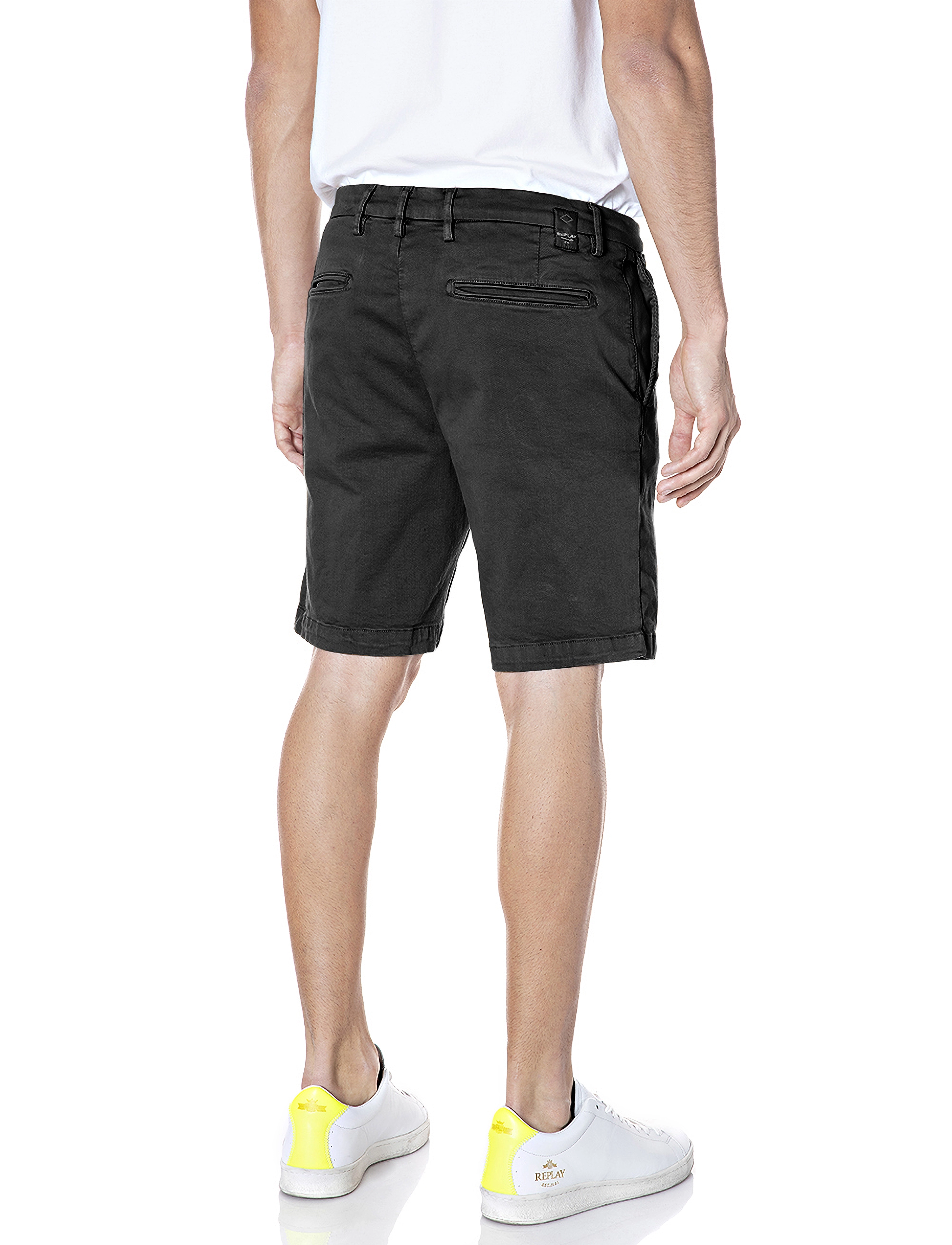 Replay - BENNI SHORT Shorts REGULAR Hyperchino Color Xlite - black - 3