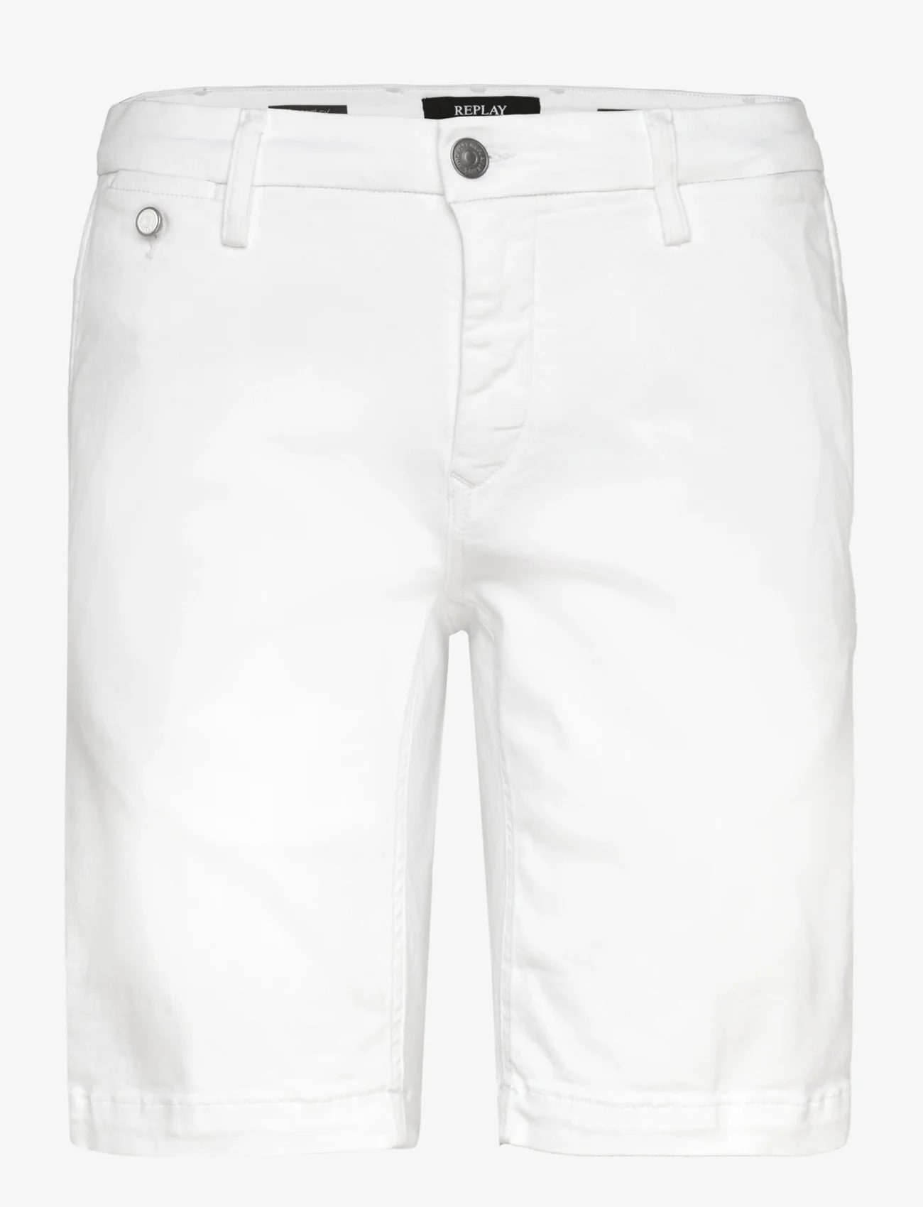 Replay - BENNI SHORT Shorts REGULAR Hyperchino Color Xlite - „chino“ stiliaus šortai - white - 0