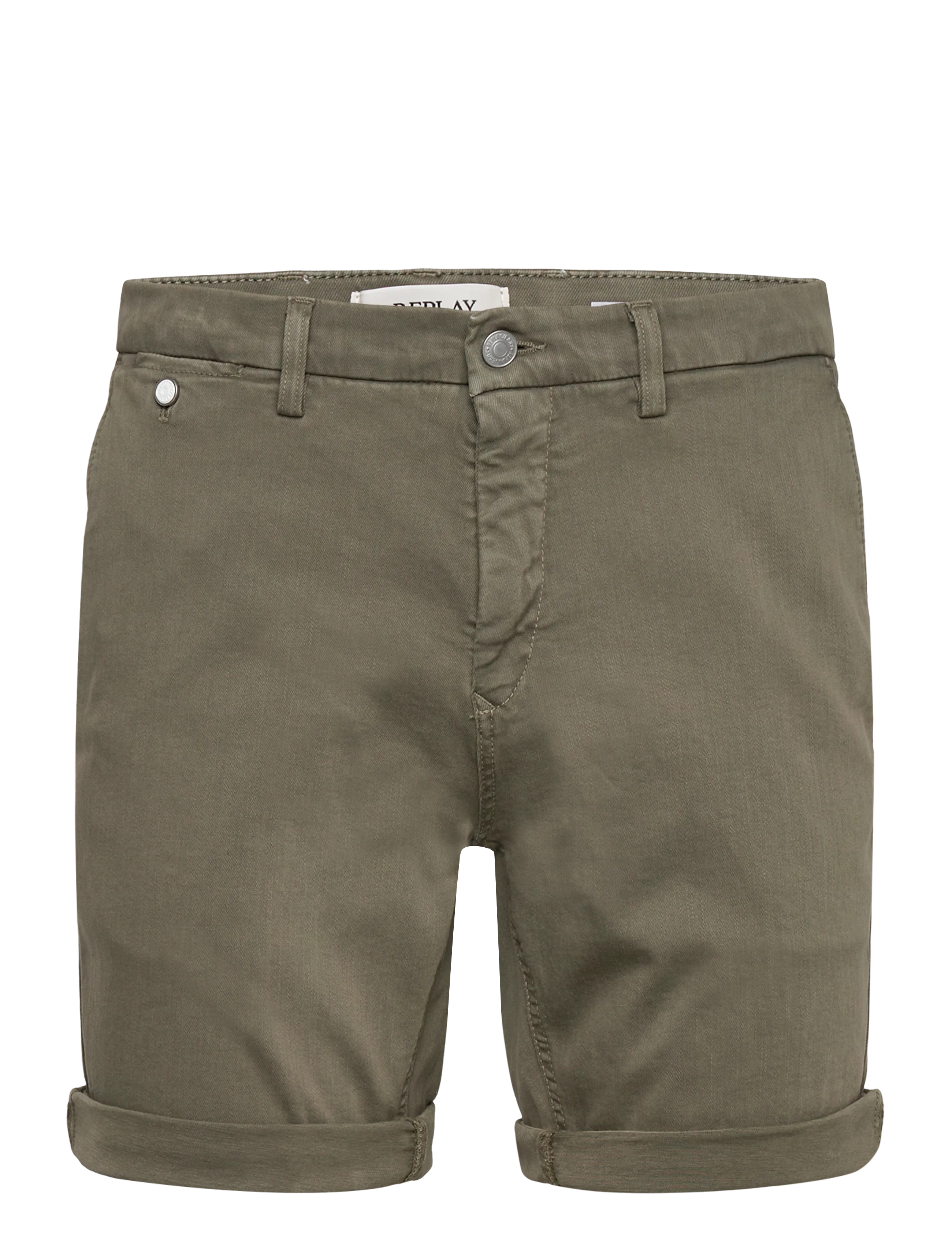 Replay BENNI SHORT Shorts REGULAR Hyperchino Color Xlite - Shorts - GREEN / khaki/green