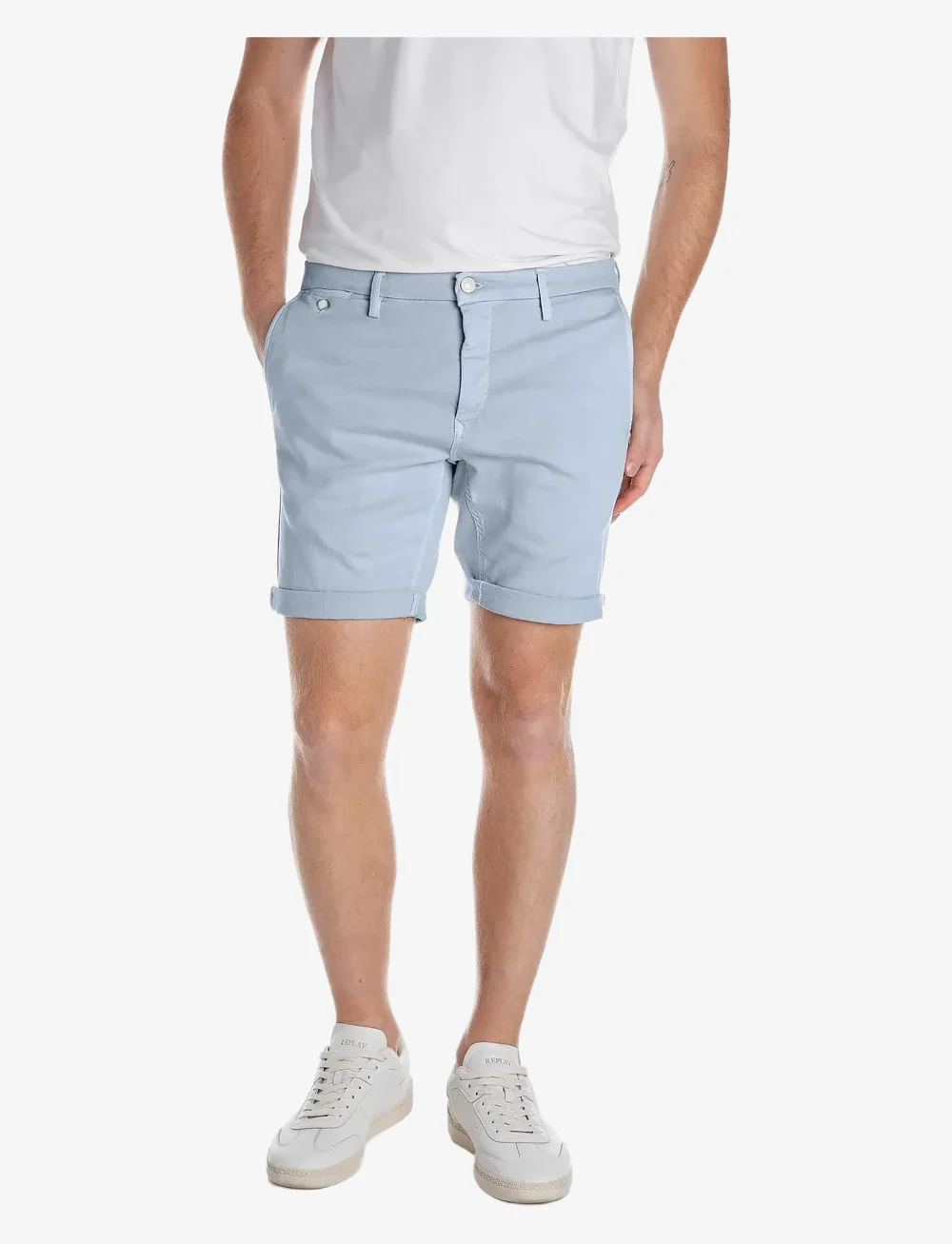 Replay - BENNI SHORT Shorts REGULAR Hyperchino Color Xlite - casual shorts - grey - 0