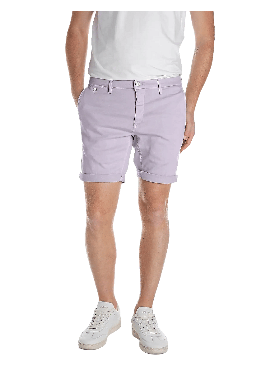 Replay - BENNI SHORT Shorts REGULAR Hyperchino Color Xlite - casual shorts - purple - 0