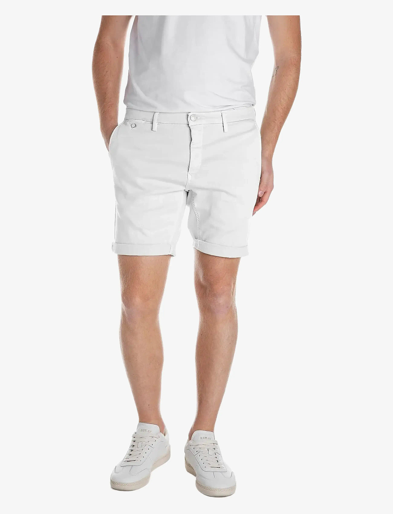 Replay - BENNI SHORT Shorts REGULAR Hyperchino Color Xlite - casual shorts - white - 0