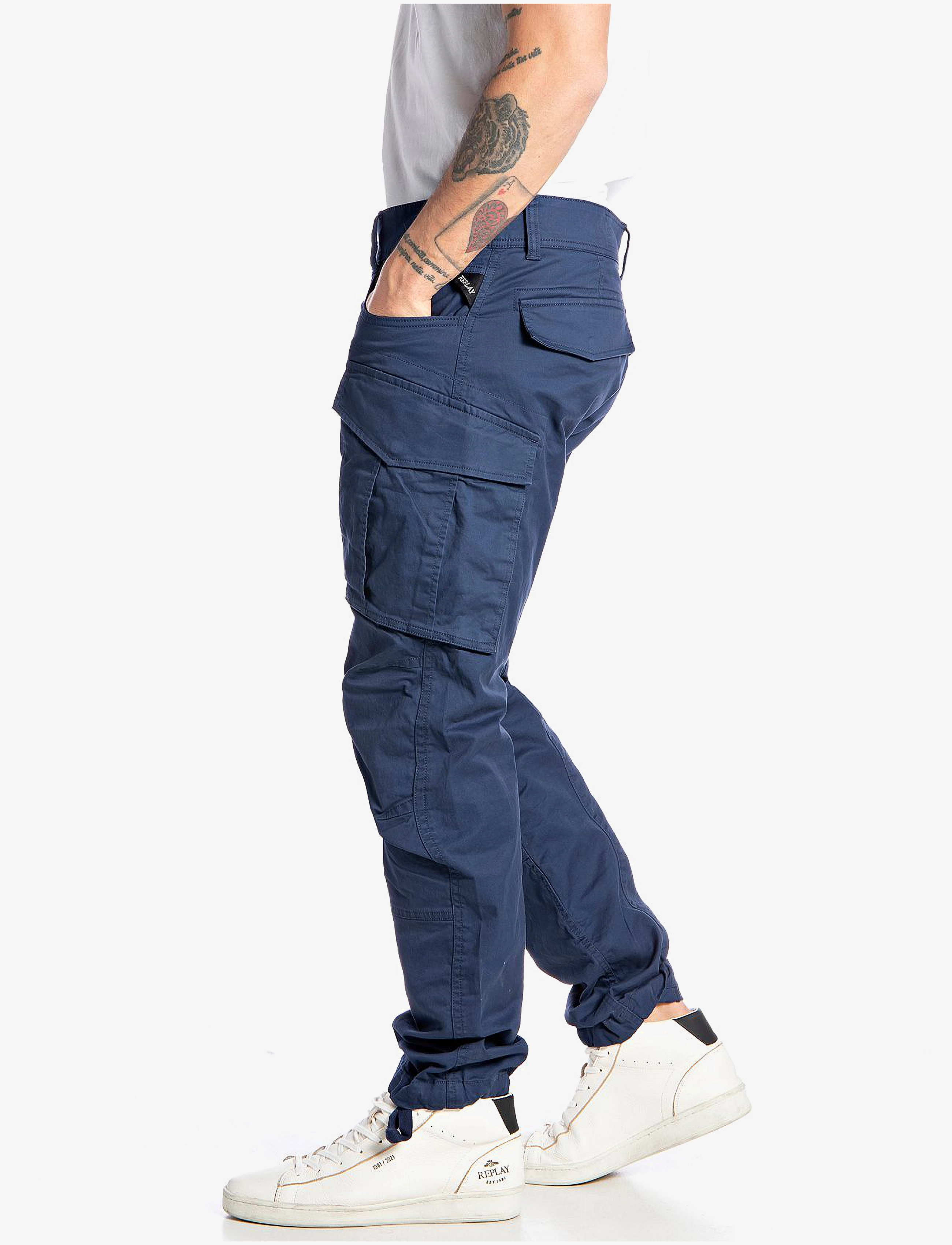 Replay - JOE Trousers CARGO - navy - 4
