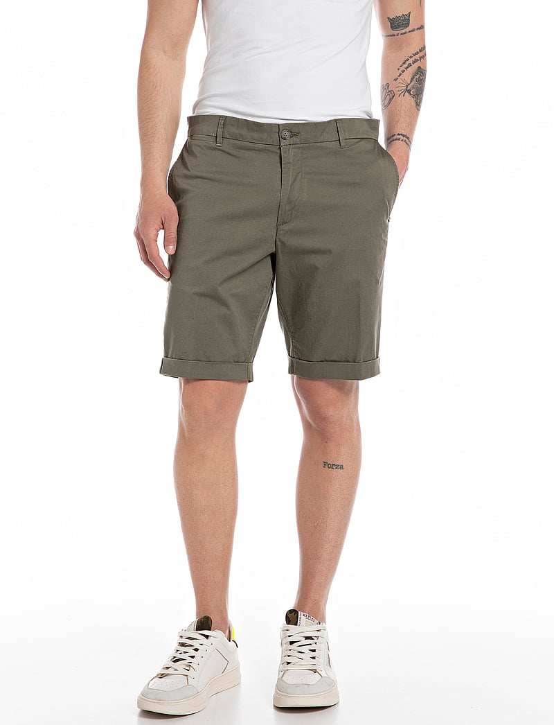 Replay - Shorts SLIM - chinos shorts - green - 0