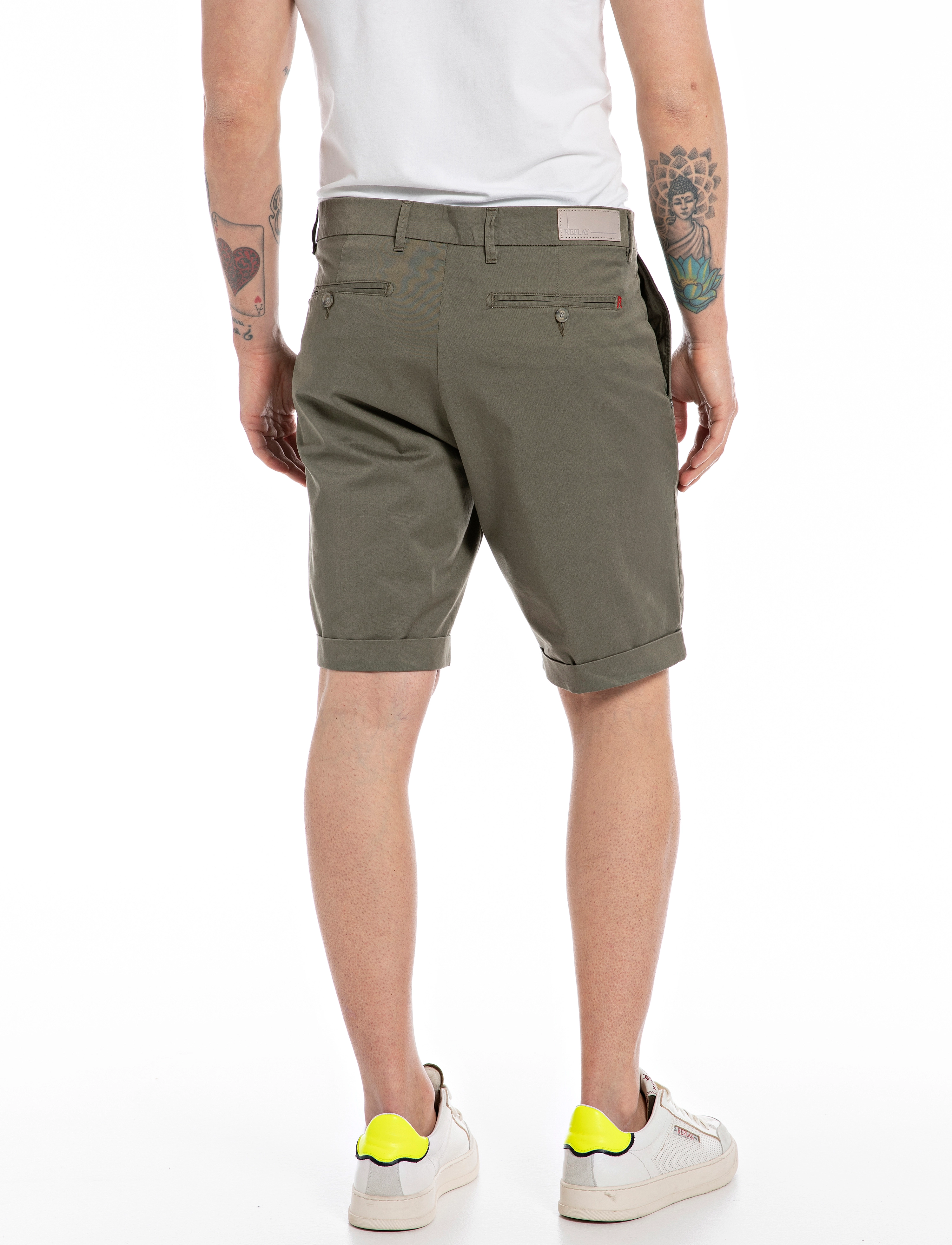 Replay - Shorts SLIM - chino stila šorti - green - 3