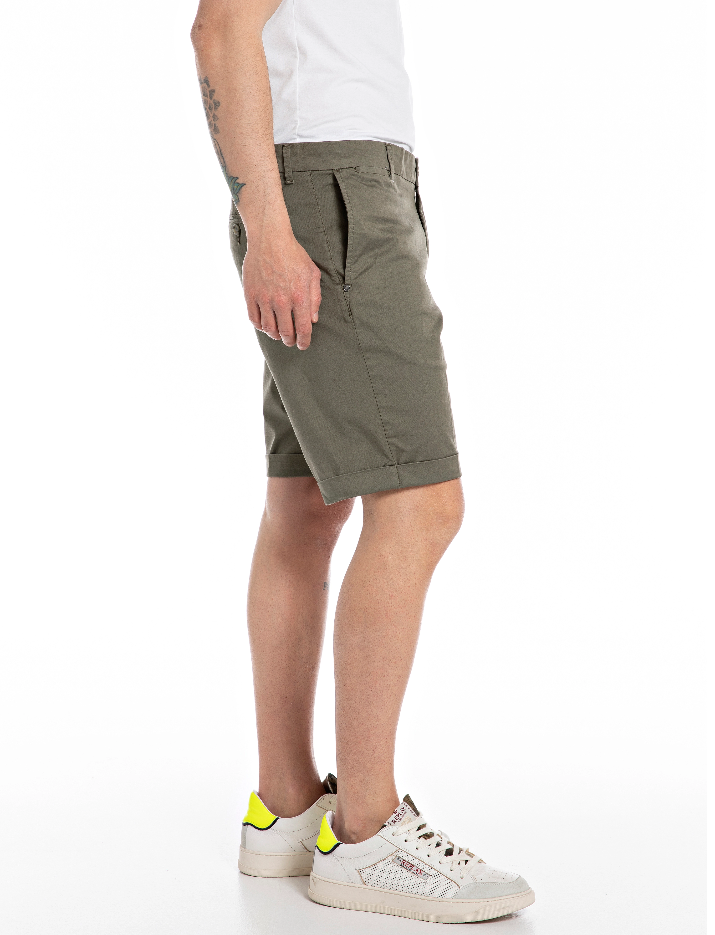 Replay - Shorts SLIM - chino stila šorti - green - 4