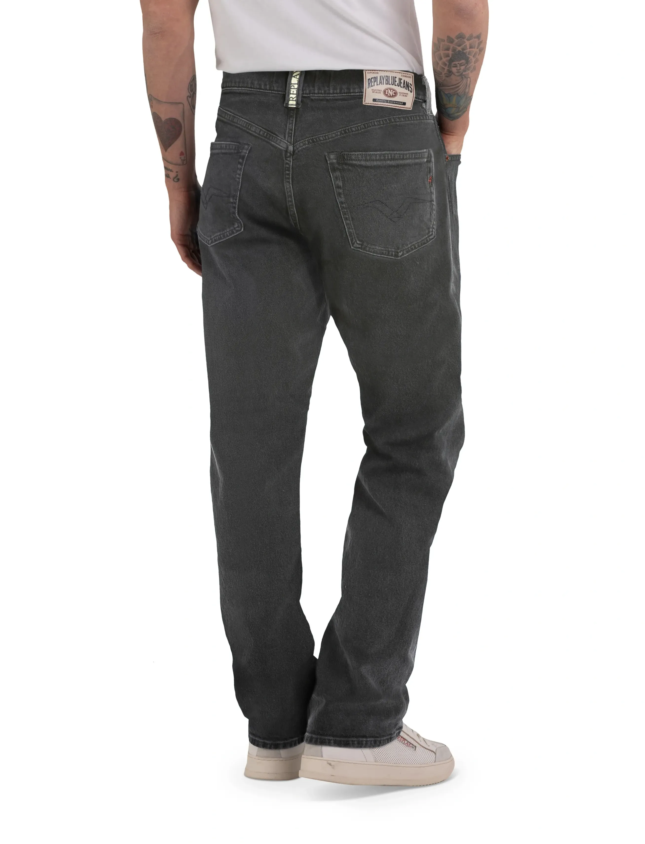 Replay - M9Z1 STRAIGHT 9ZERO1 Sustainable DENIM Trousers - black - 3