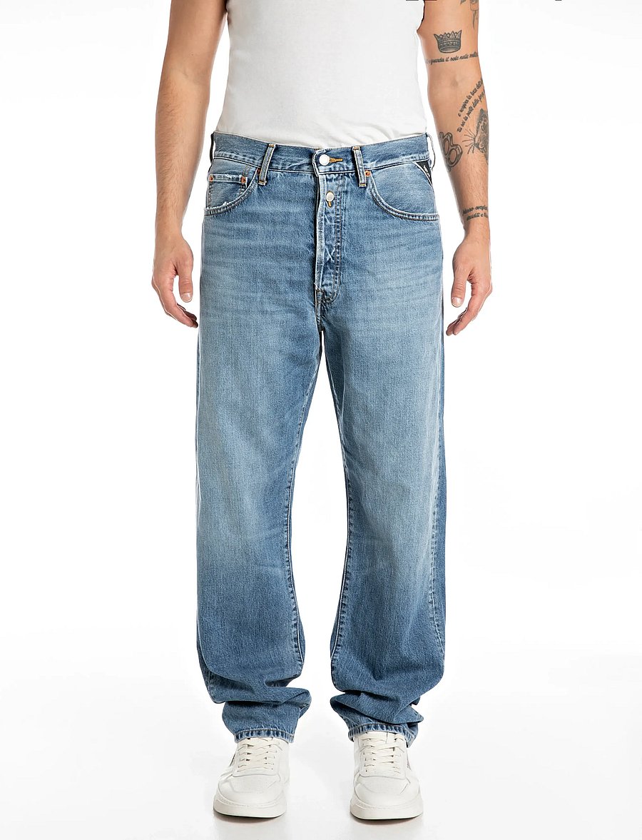 Replay - M9Z1 STRAIGHT 9Z1 ECO PLUS Sustainable DENIM Trousers - regular jeans - blue - 0