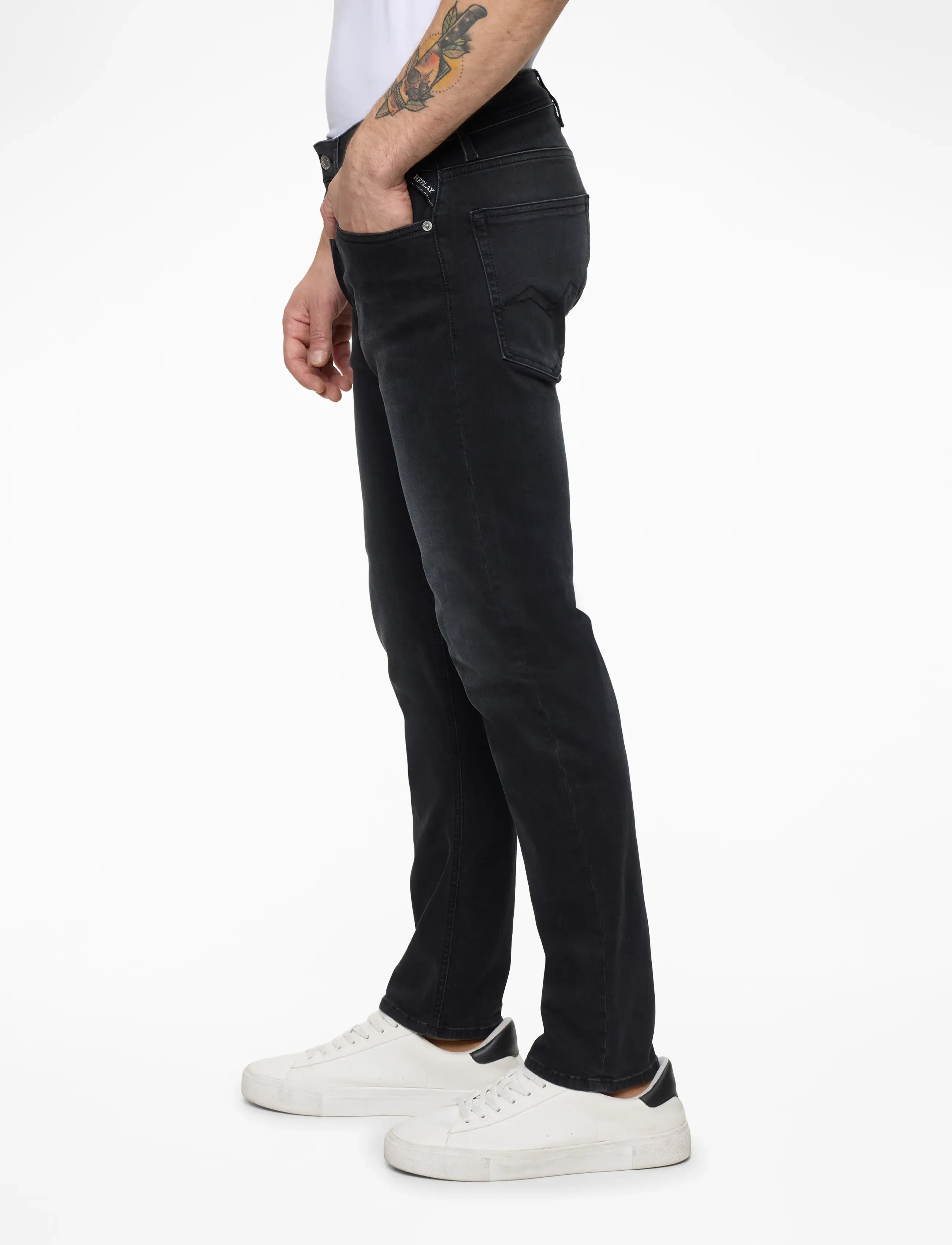 Replay - GROVER Trousers STRAIGHT C-Stretch - dark grey - 3