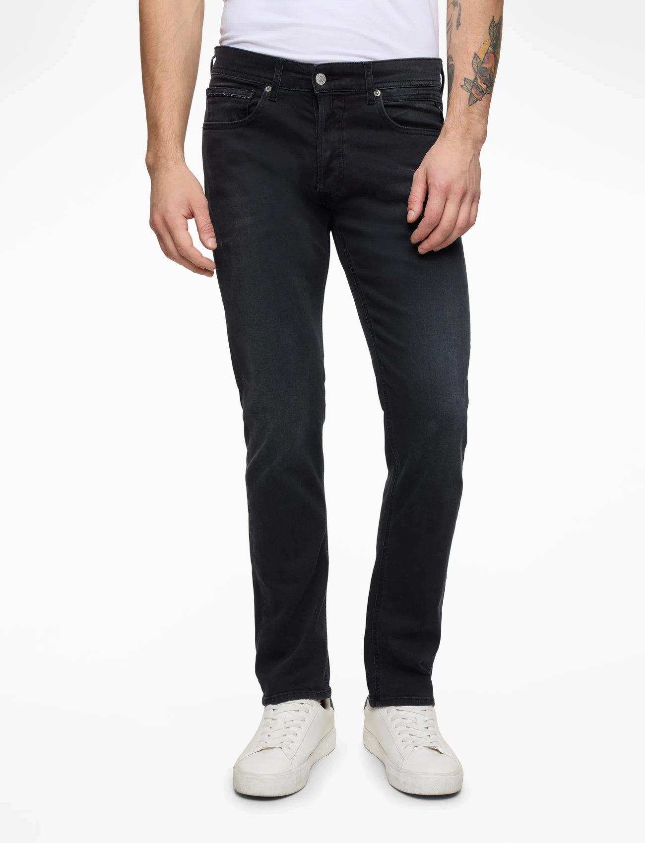 Replay - GROVER Trousers STRAIGHT C-Stretch - regular jeans - dark grey - 0