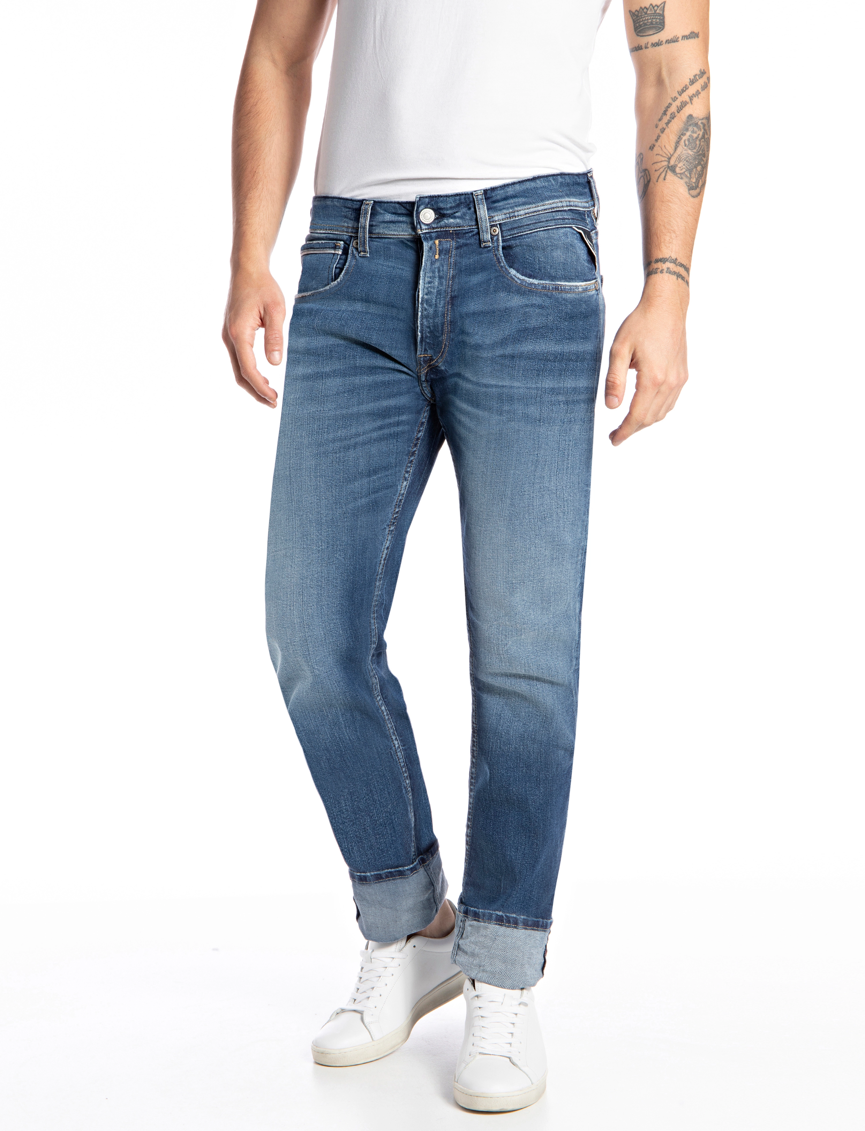 Replay - GROVER Trousers STRAIGHT 573 ONLINE - blue - 2